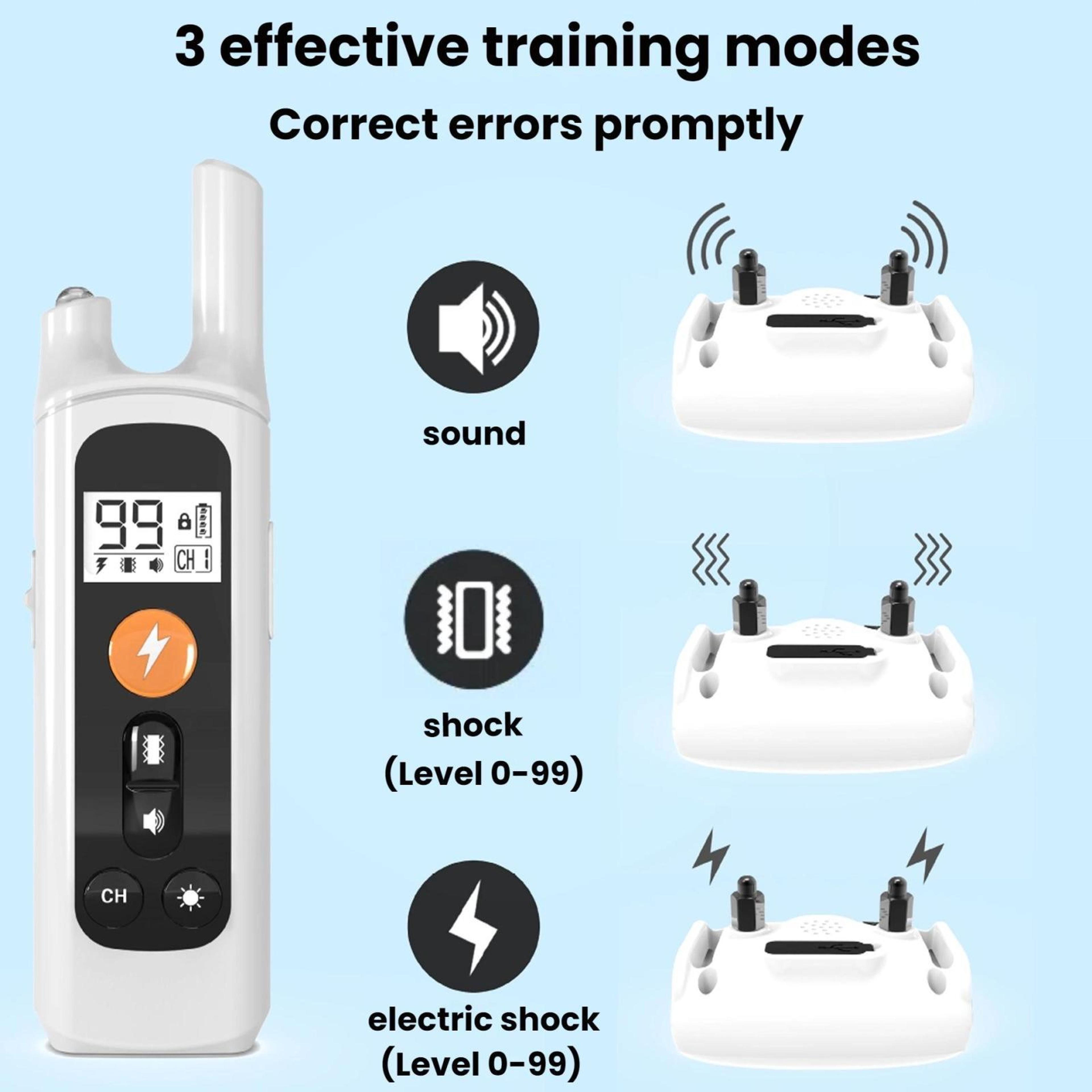800M Dog Training Collar With Remote Waterproof Rechargeable Bark Control For Small To Large Dogs 1