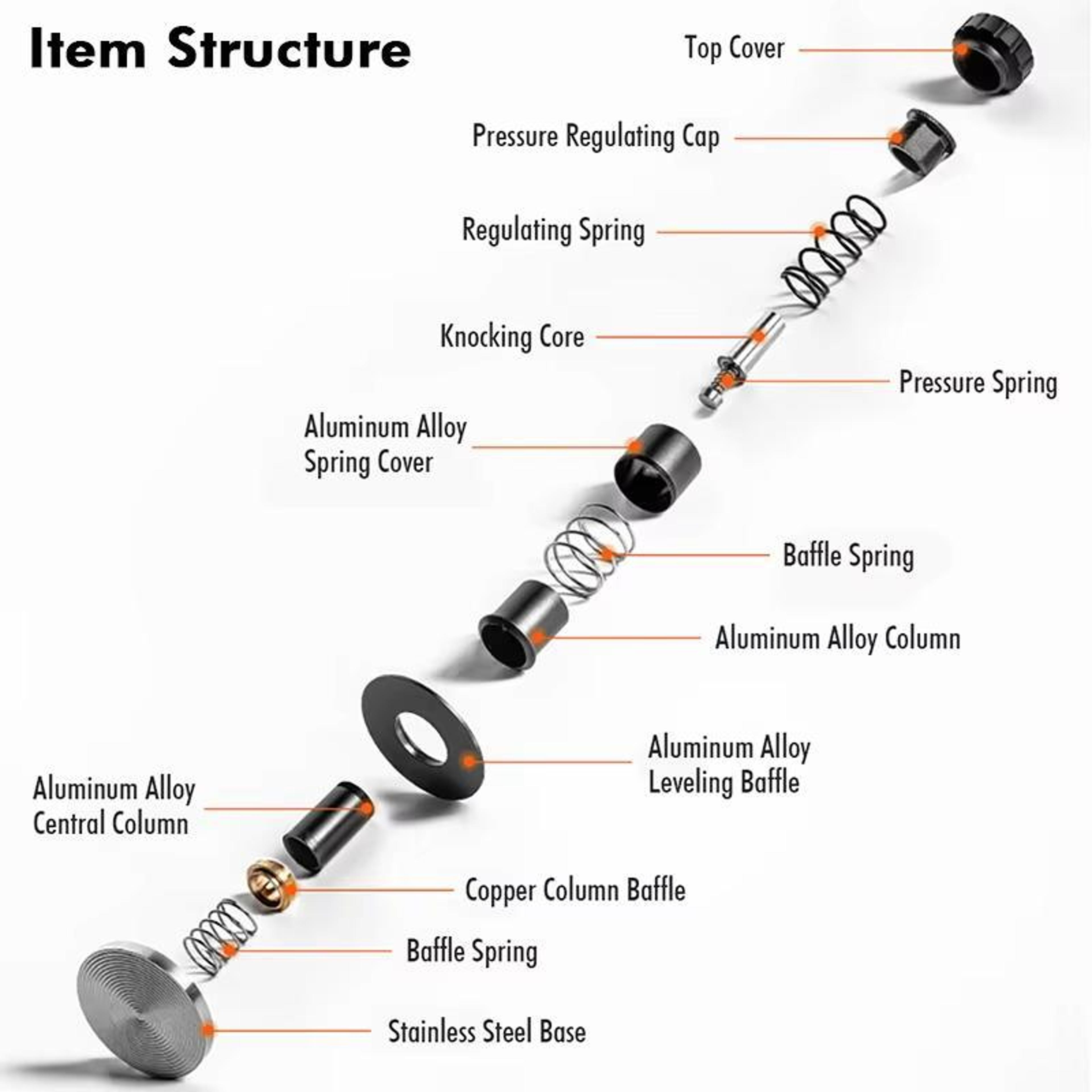 Precision Impact Espresso Tamper Adjustable Spring Loaded Coffee Tamper With Stainless Steel Base 6