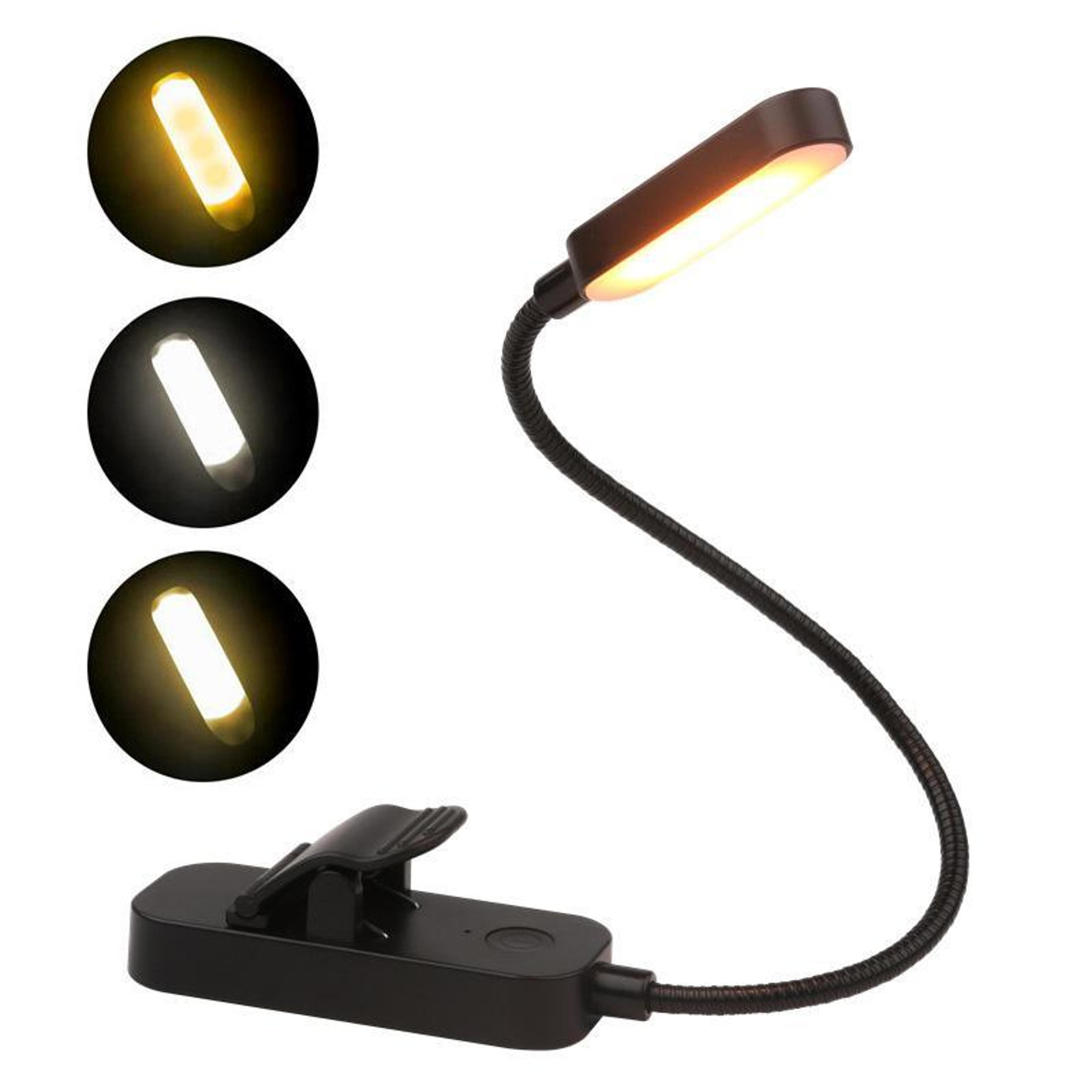 Rechargeable Book Light Clip On Reading Lamp With Adjustable Brightness  3 Color Modes 0