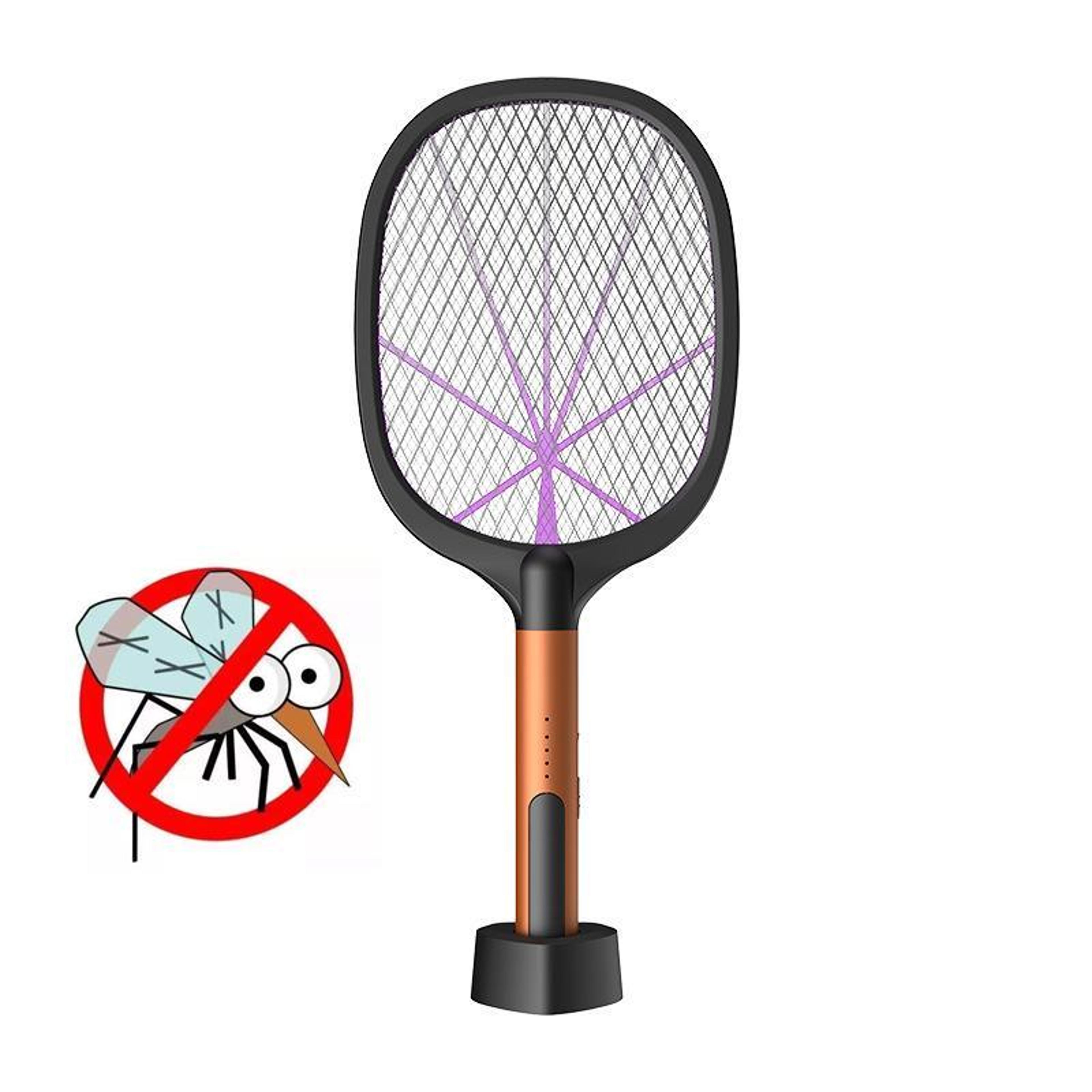 2-in-1 rechargeable electric mosquito swatter with uv bug zapper light