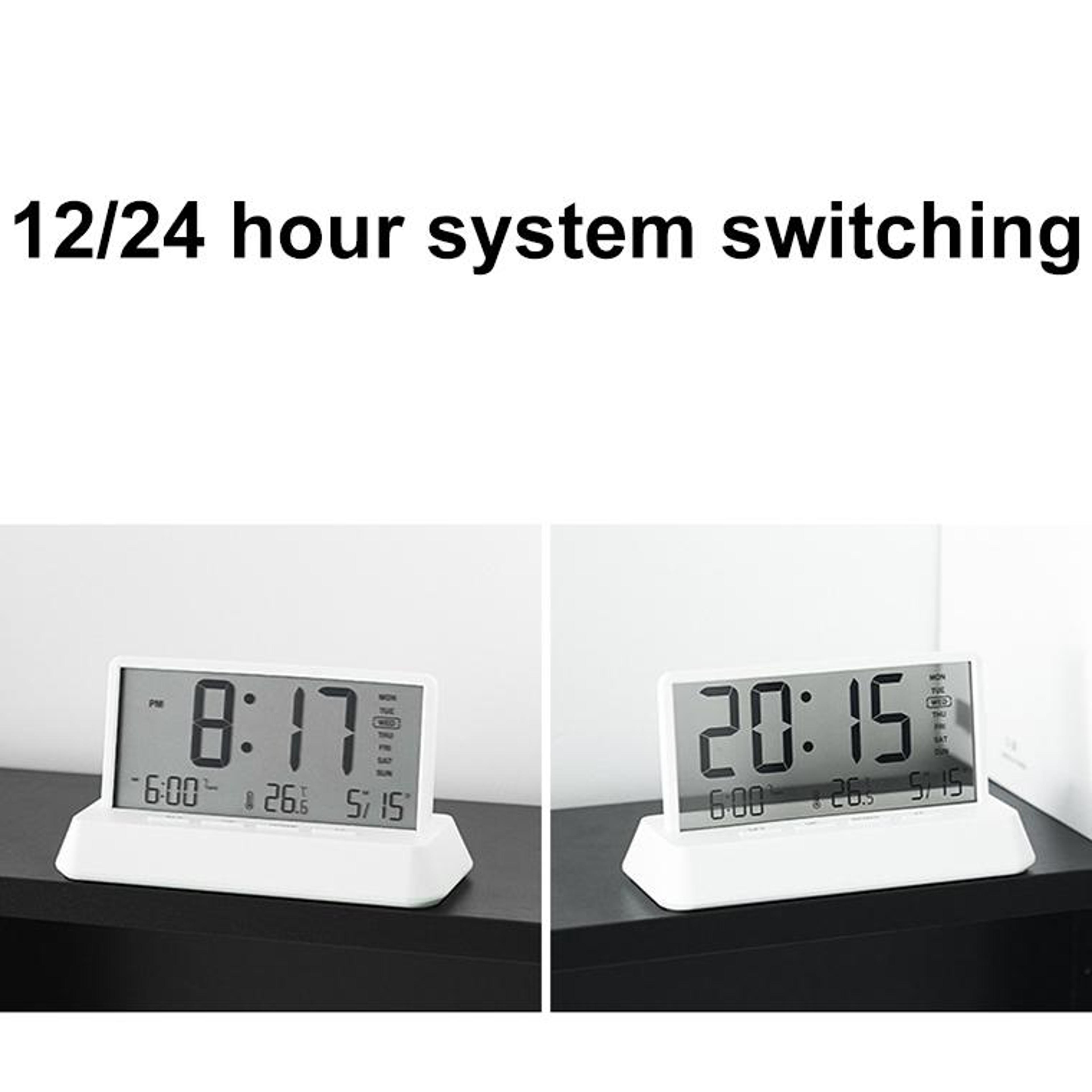 Smart LED Digital Alarm Clock With Temperature Display Date  Snooze Function 4
