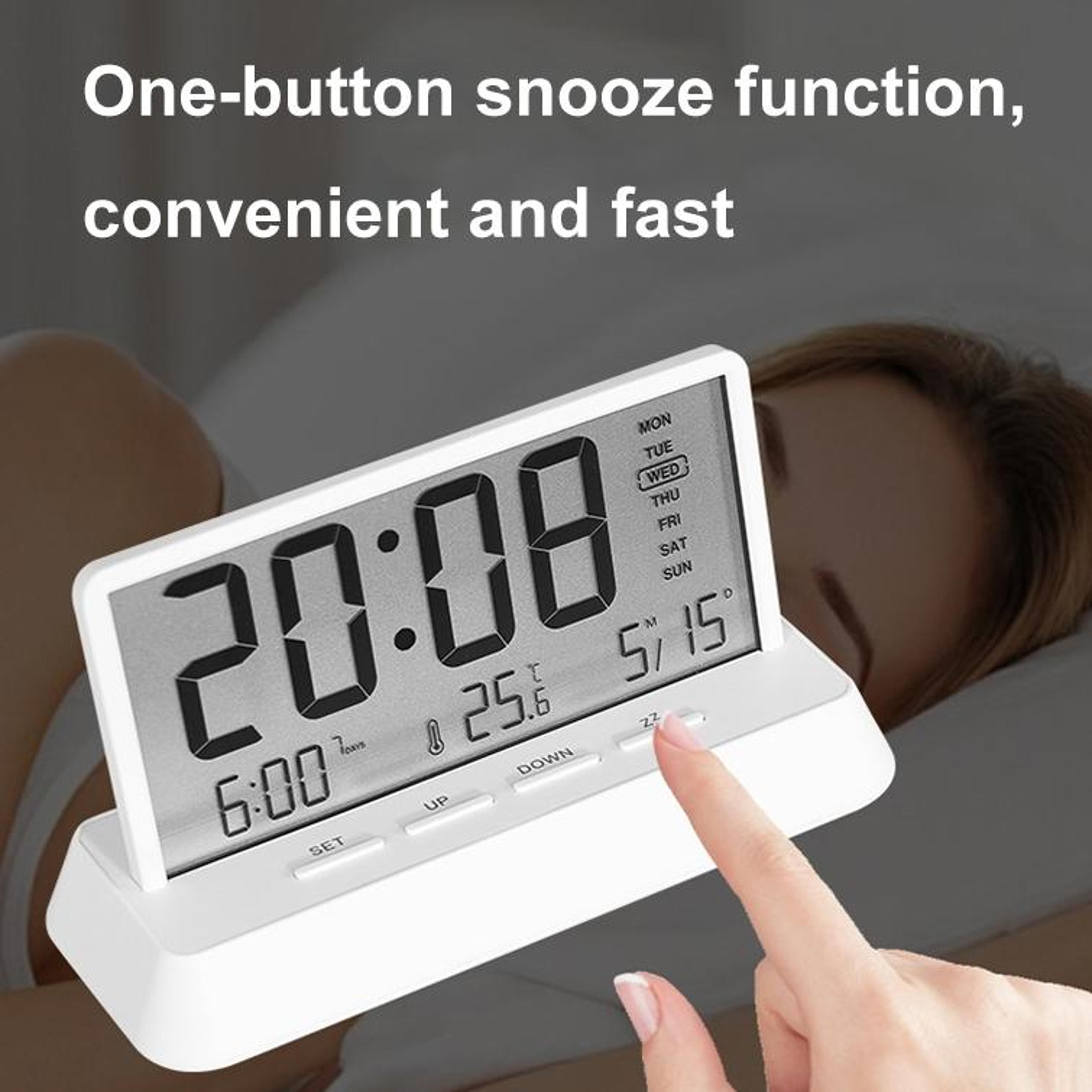Smart LED Digital Alarm Clock With Temperature Display Date  Snooze Function 5