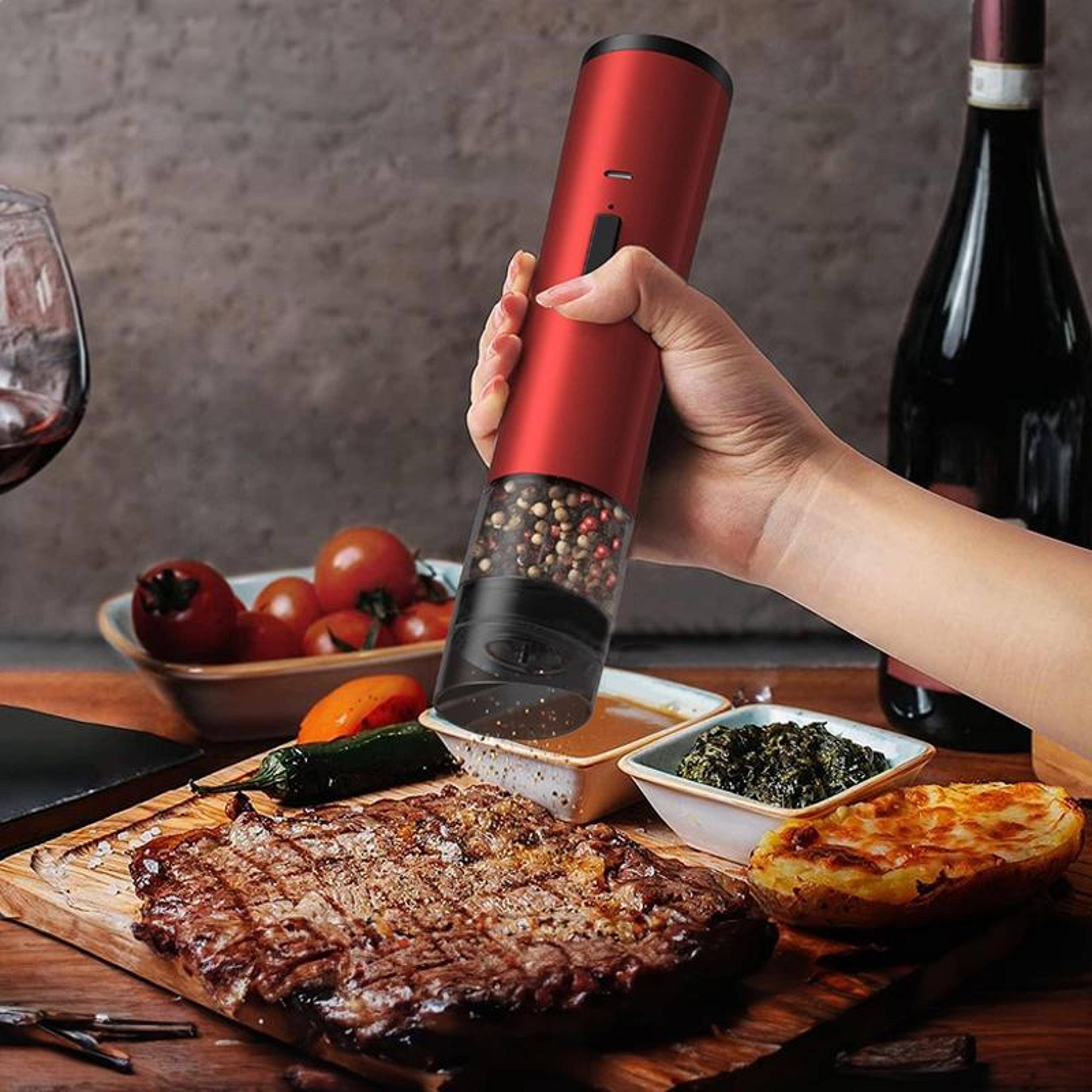 Rechargeable Electric Pepper Grinder With Adjustable Coarseness  Ceramic Core 0