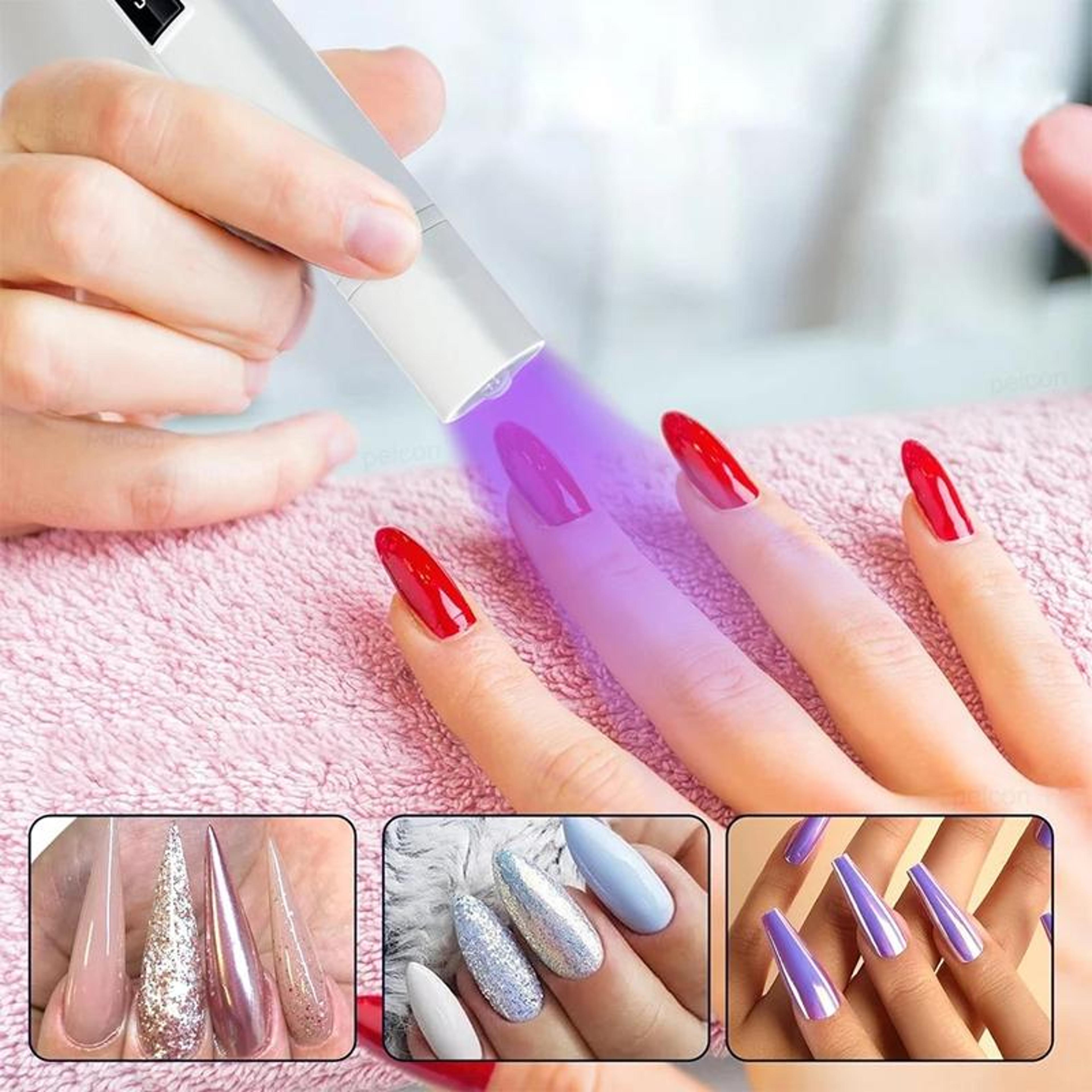 Portable UV LED Nail Lamp With Timer Display And Rechargeable Mini Nail Dryer 3