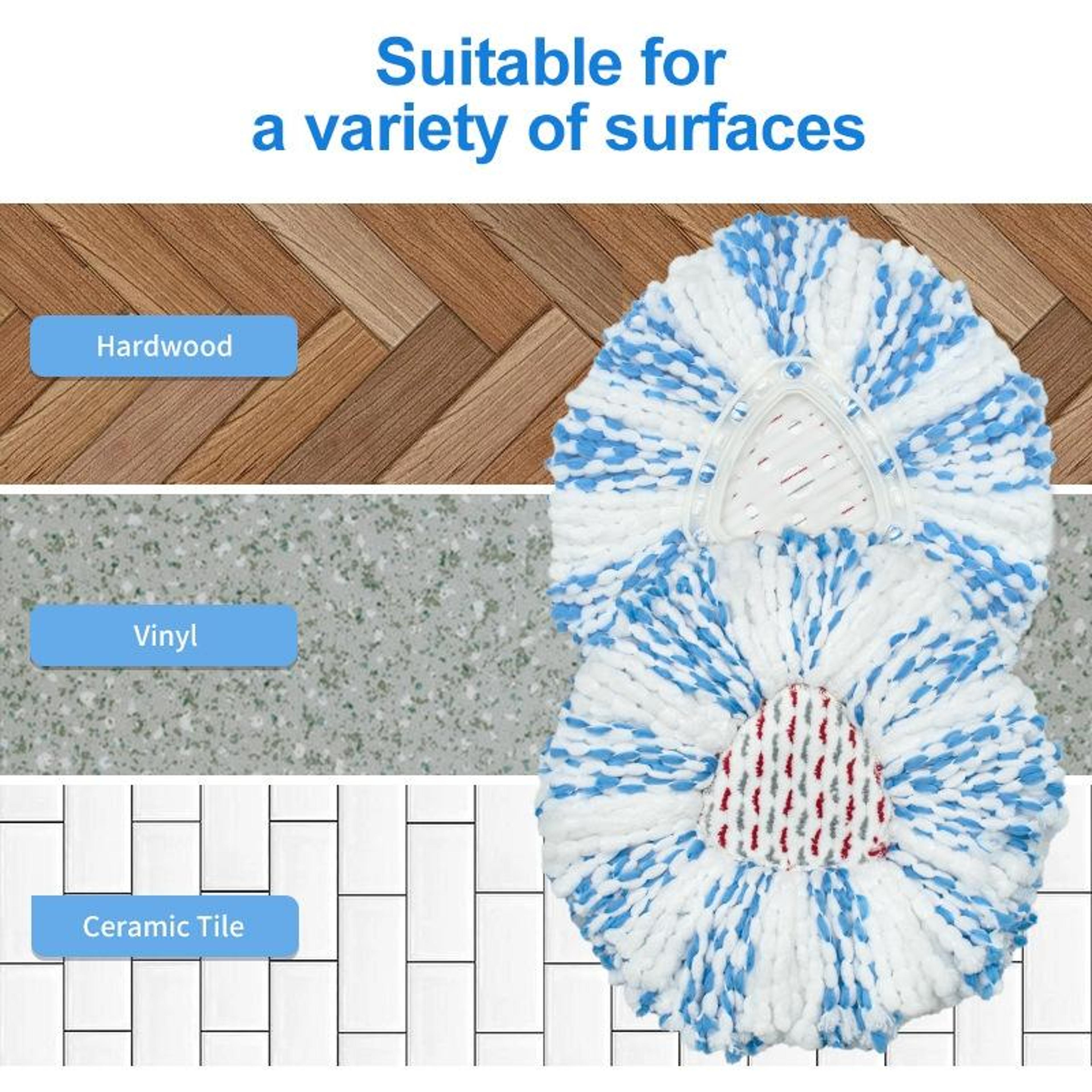Microfiber Spin Mop Replacement Pad For OCedar  Vileda Floor Cleaning Systems 4