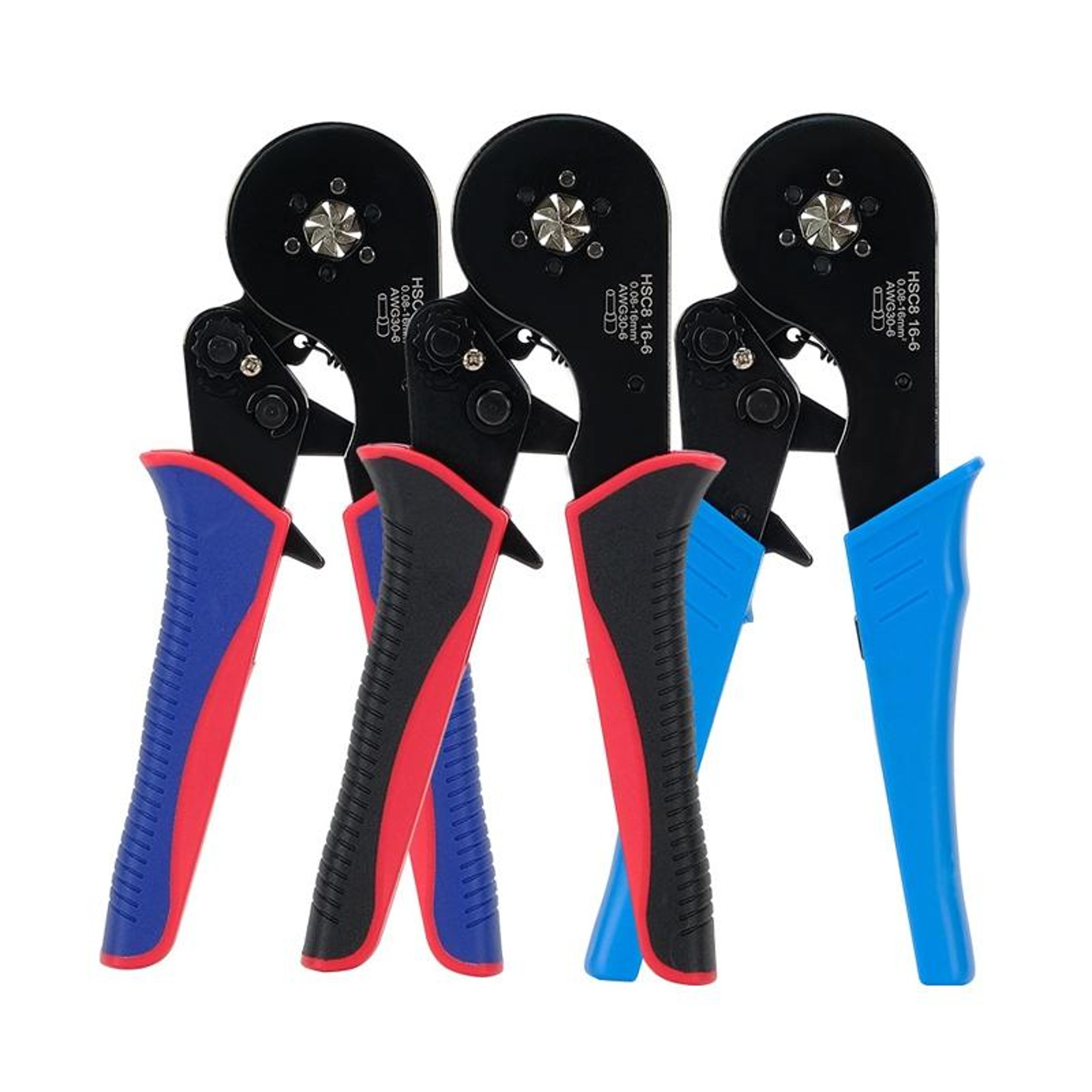 European Hex Crimping Pliers For VE Wire Ferrules With Adjustable Pressure Handle 0