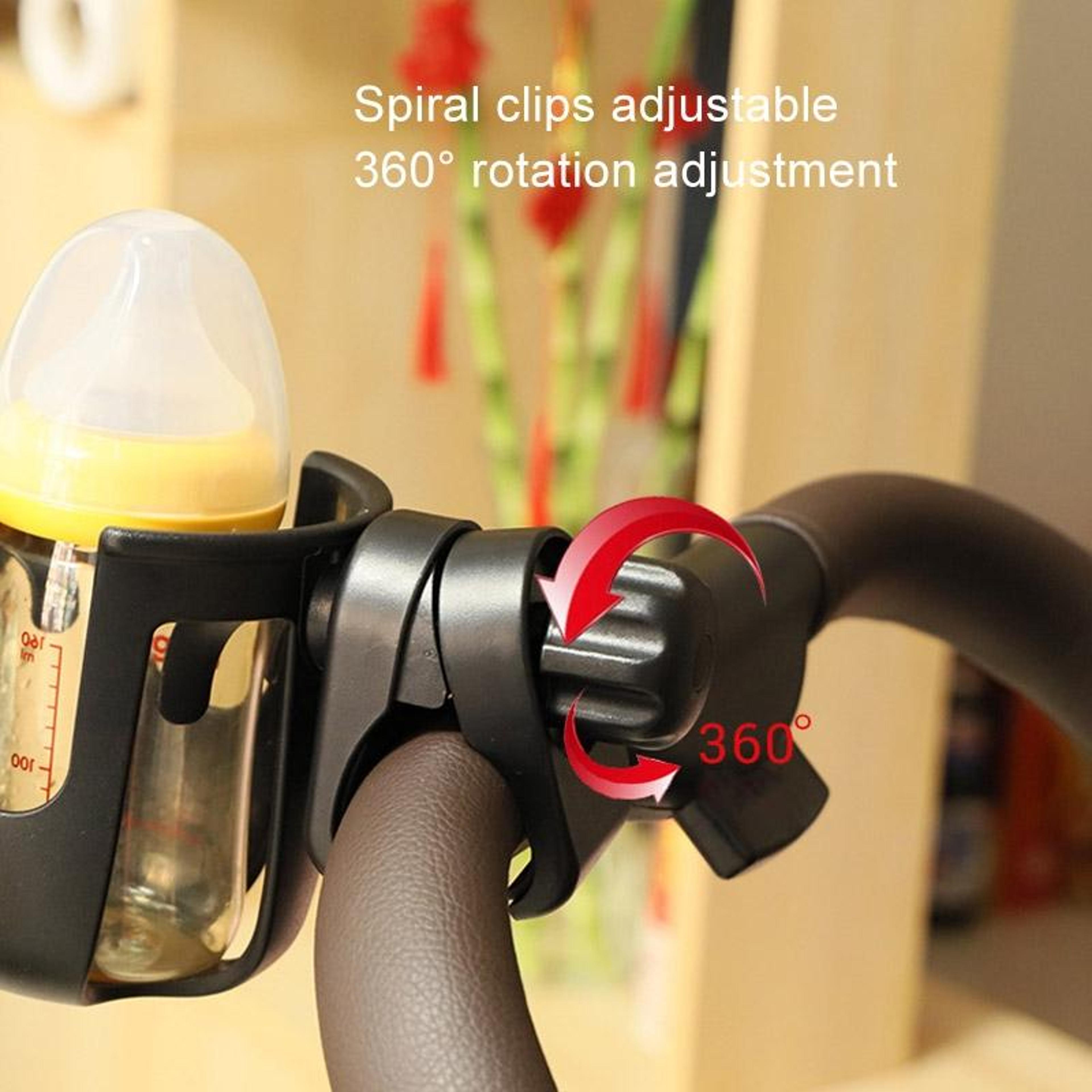 Universal Adjustable Stroller Cup  Phone Holder Accessory With Bottle Rack 2