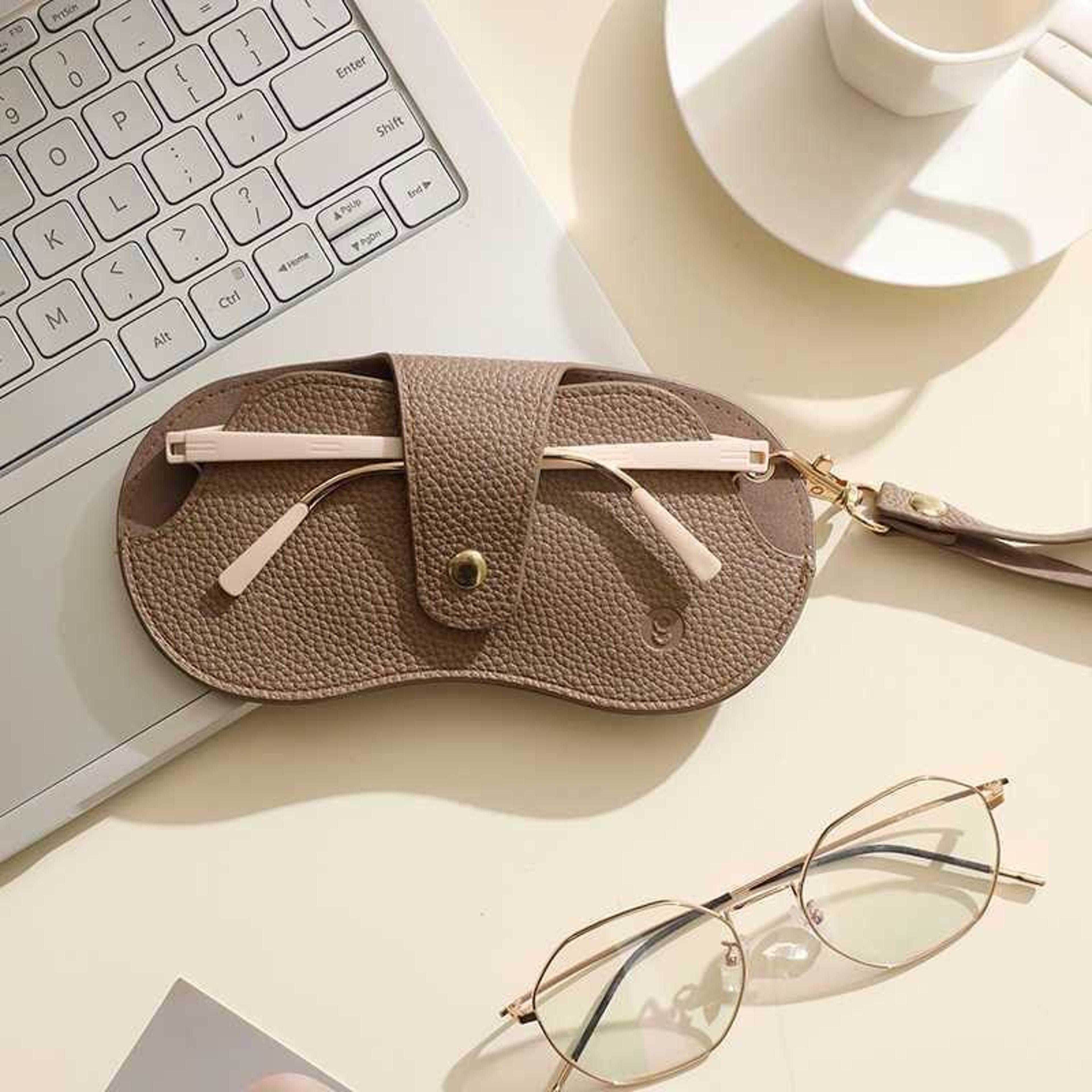 PU Leather Glasses Case With Hanging Strap For Sunglasses  Eyewear 2