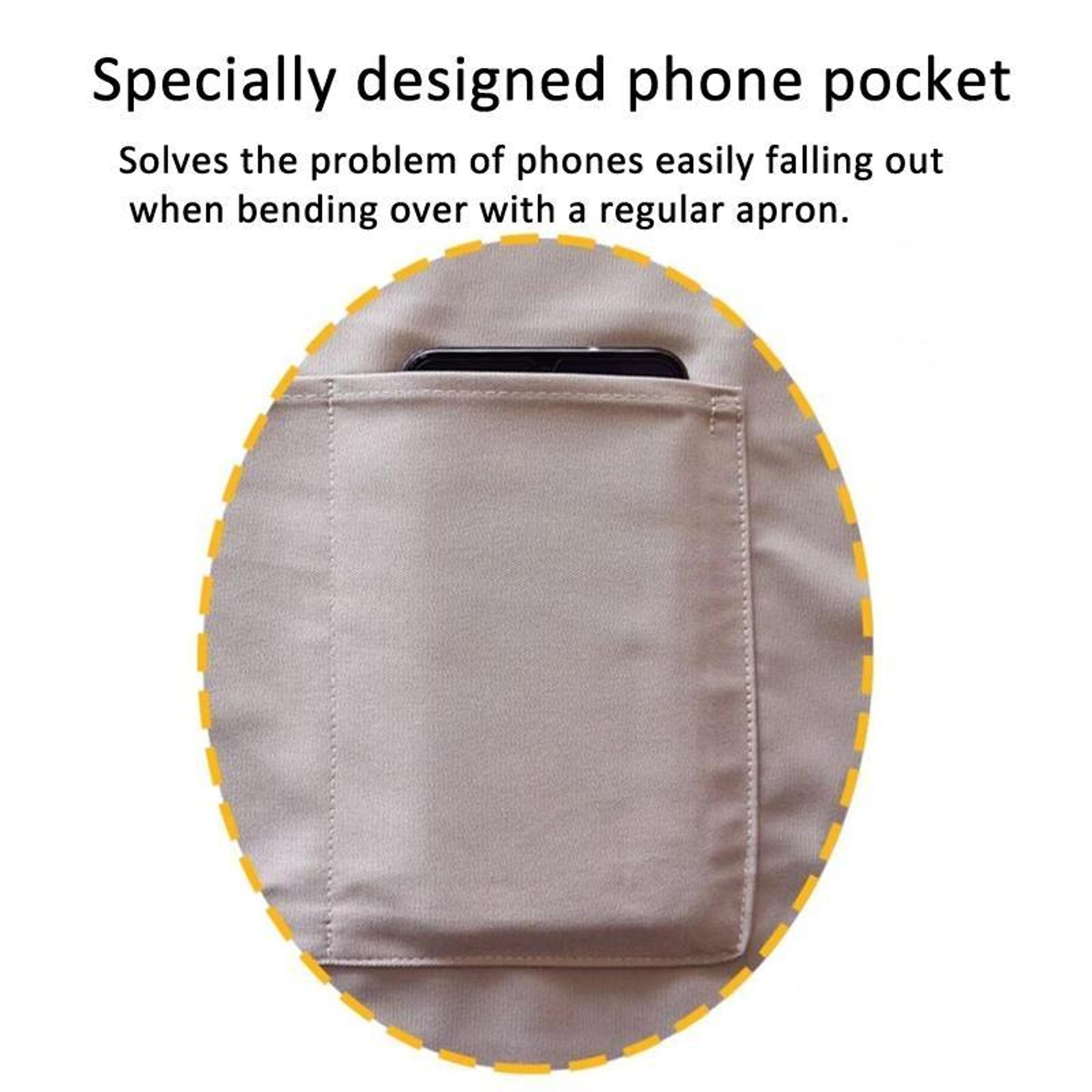 Waterproof Apron With Phone Pocket  OilResistant Kitchen Smock 2