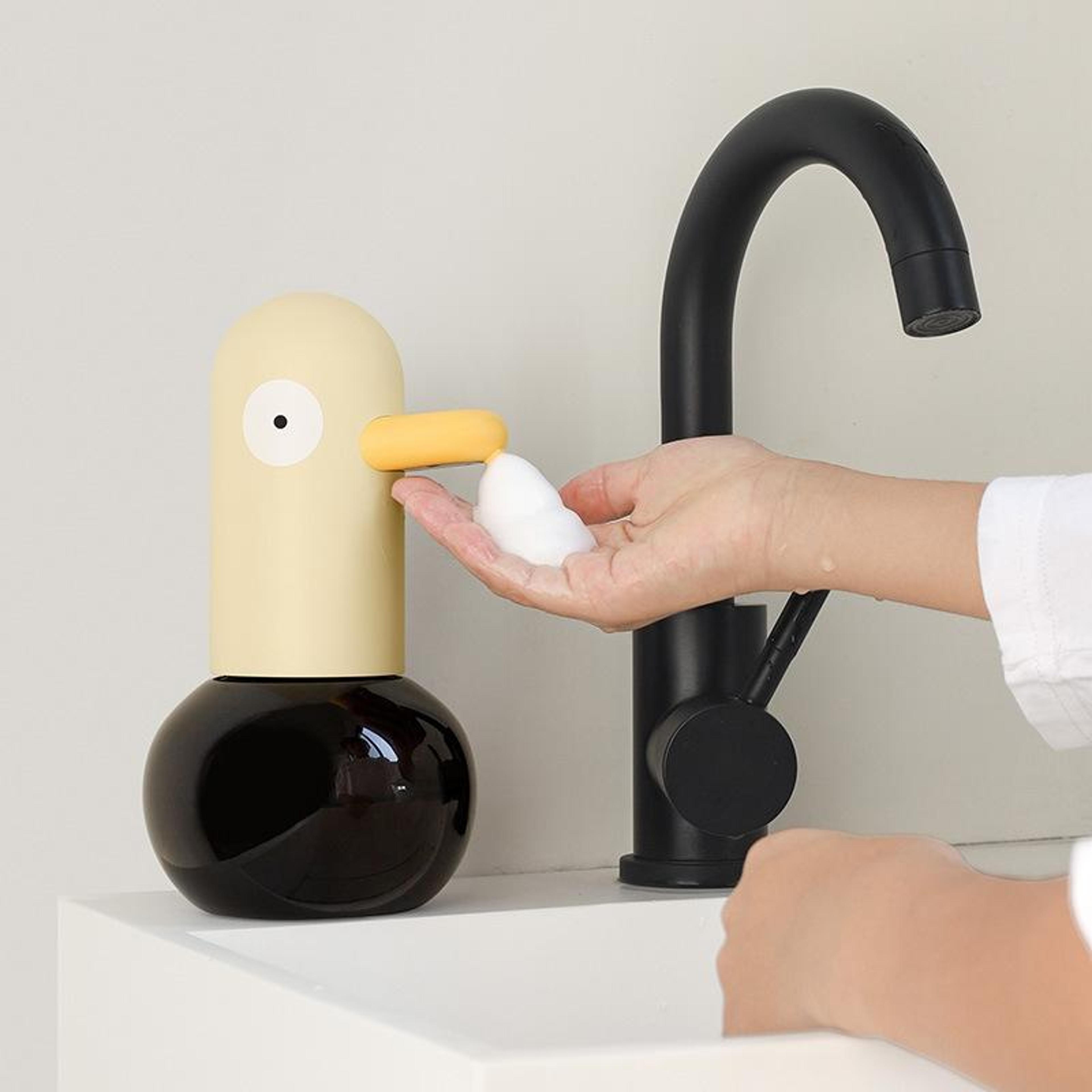 cute duck automatic foam soap dispenser rechargeable touchless hand washer for kids & family