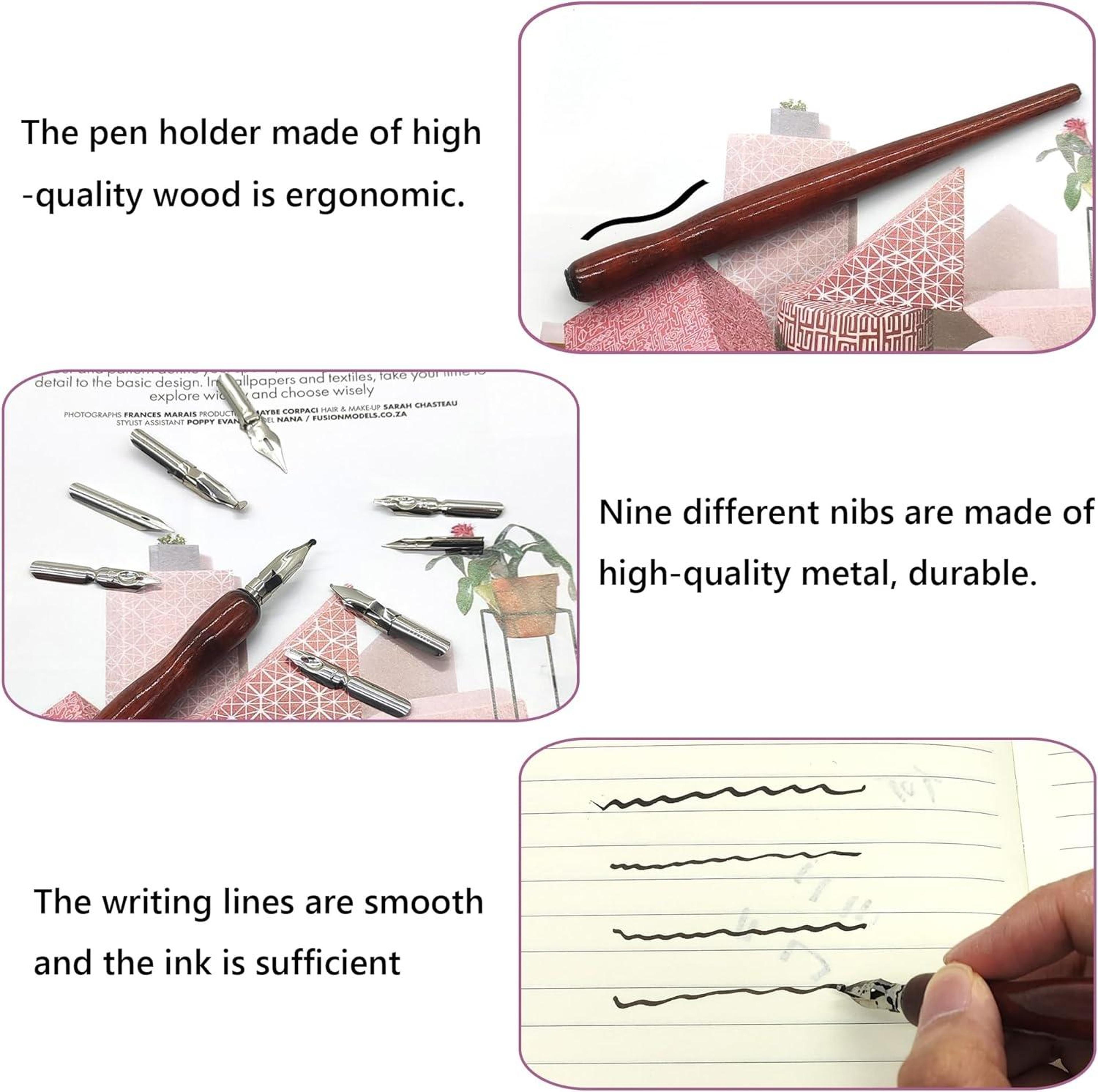 Professional Calligraphy Pen Set With 9 Interchangeable Nibs For Sketching Manga  Art Drawing 2