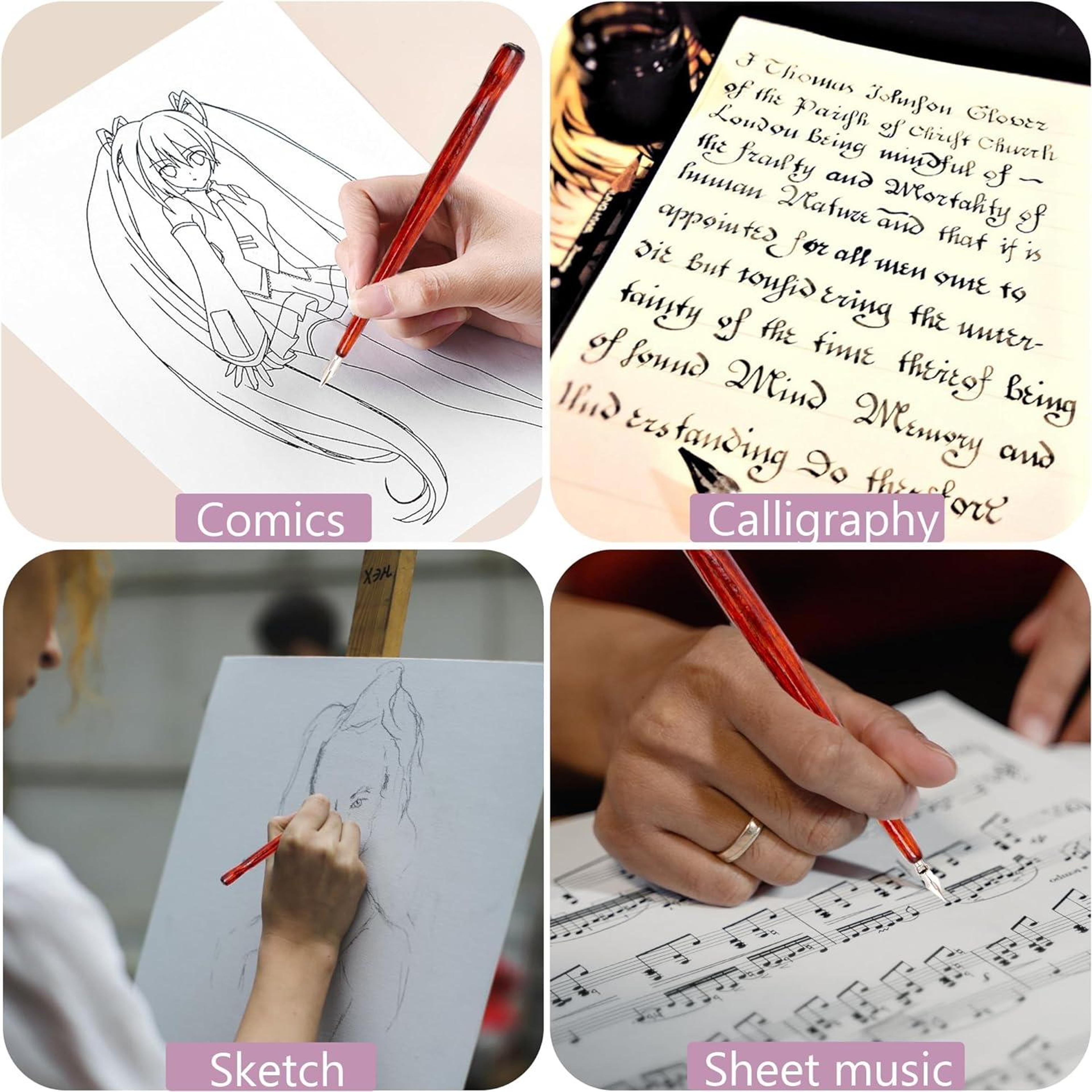 Professional Calligraphy Pen Set With 9 Interchangeable Nibs For Sketching Manga  Art Drawing 4