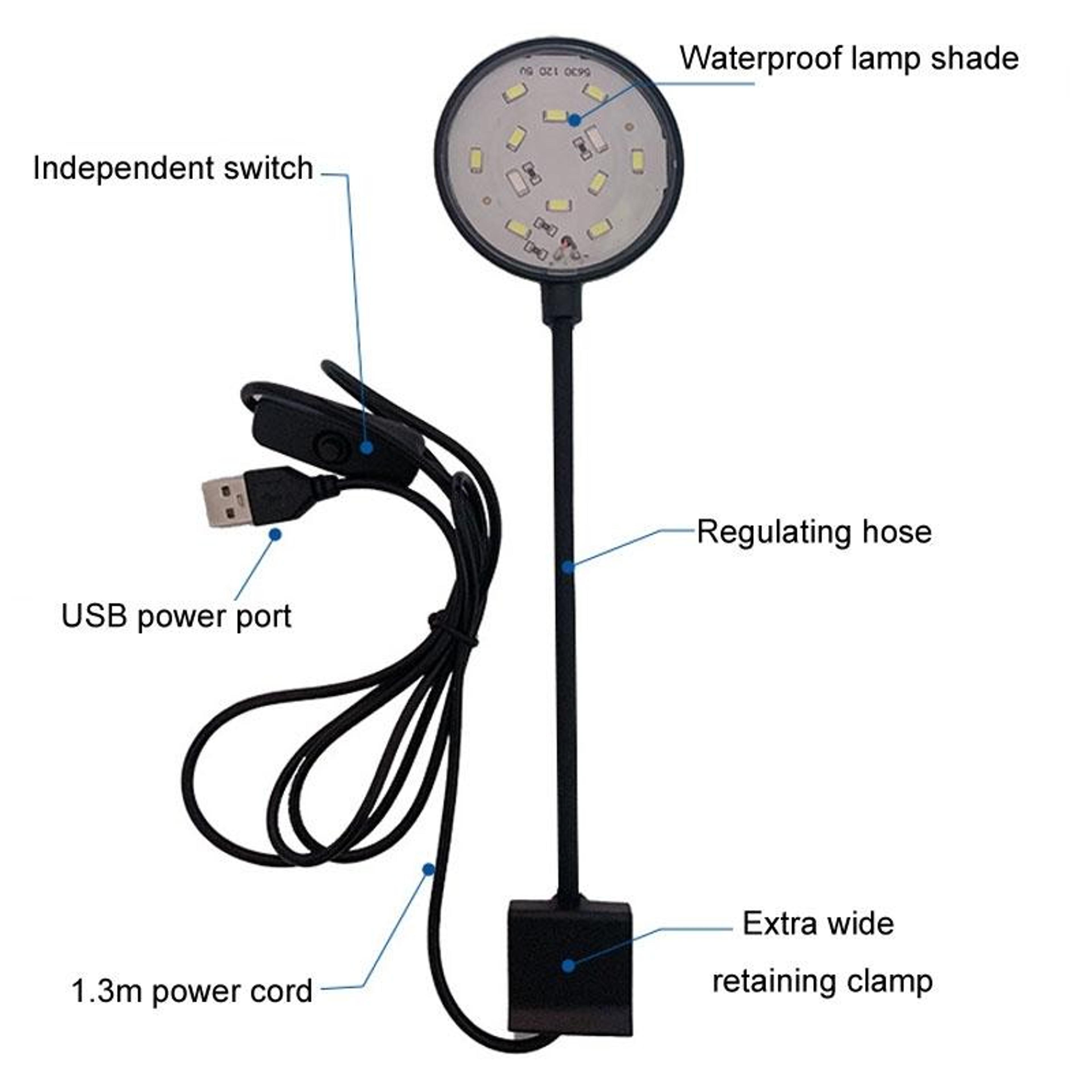 USB ClipOn Aquarium LED Light For Small Fish Tanks  Aquatic Plants 3