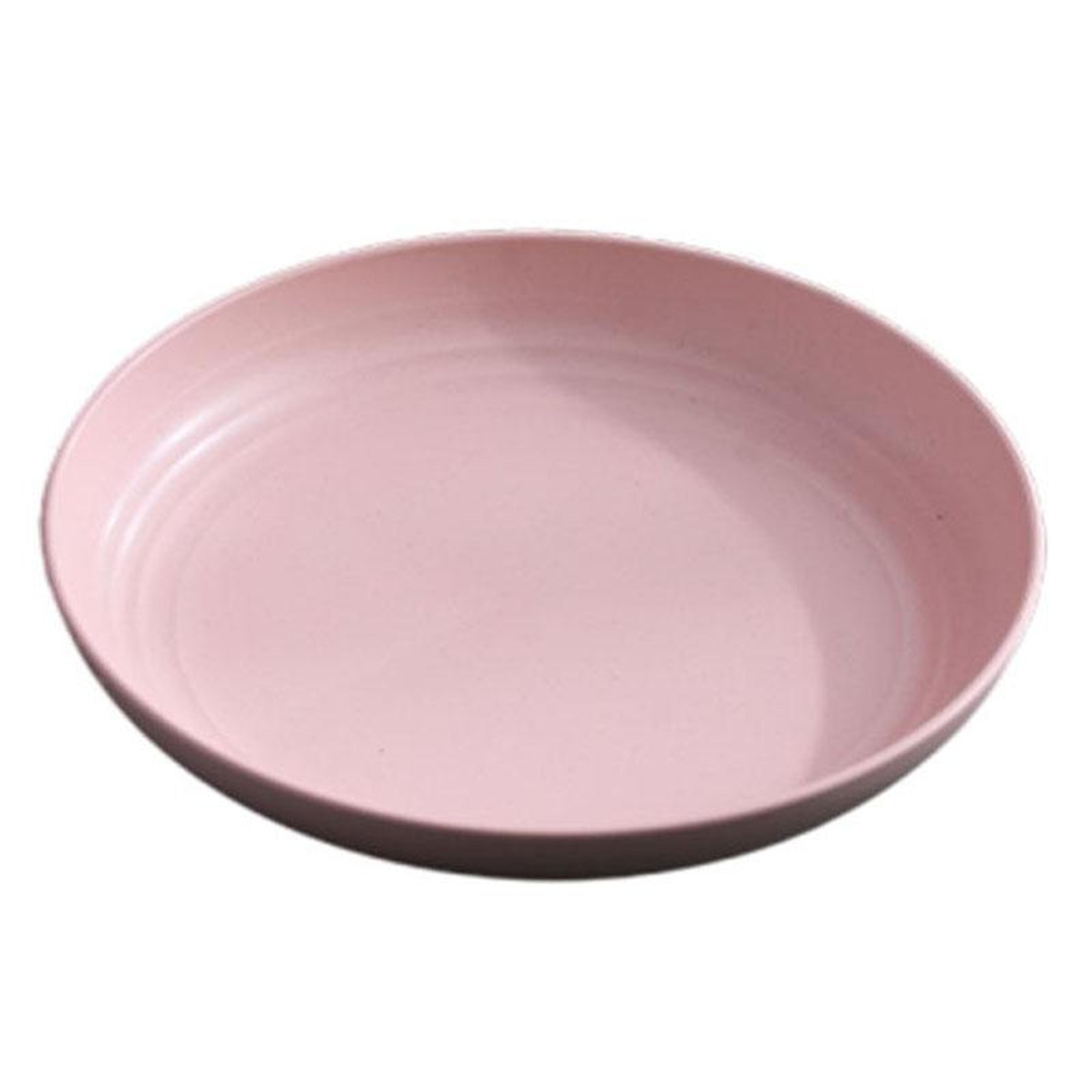 EcoFriendly Wheat Straw Round Fruit Plate Durable  Microwave Safe 8