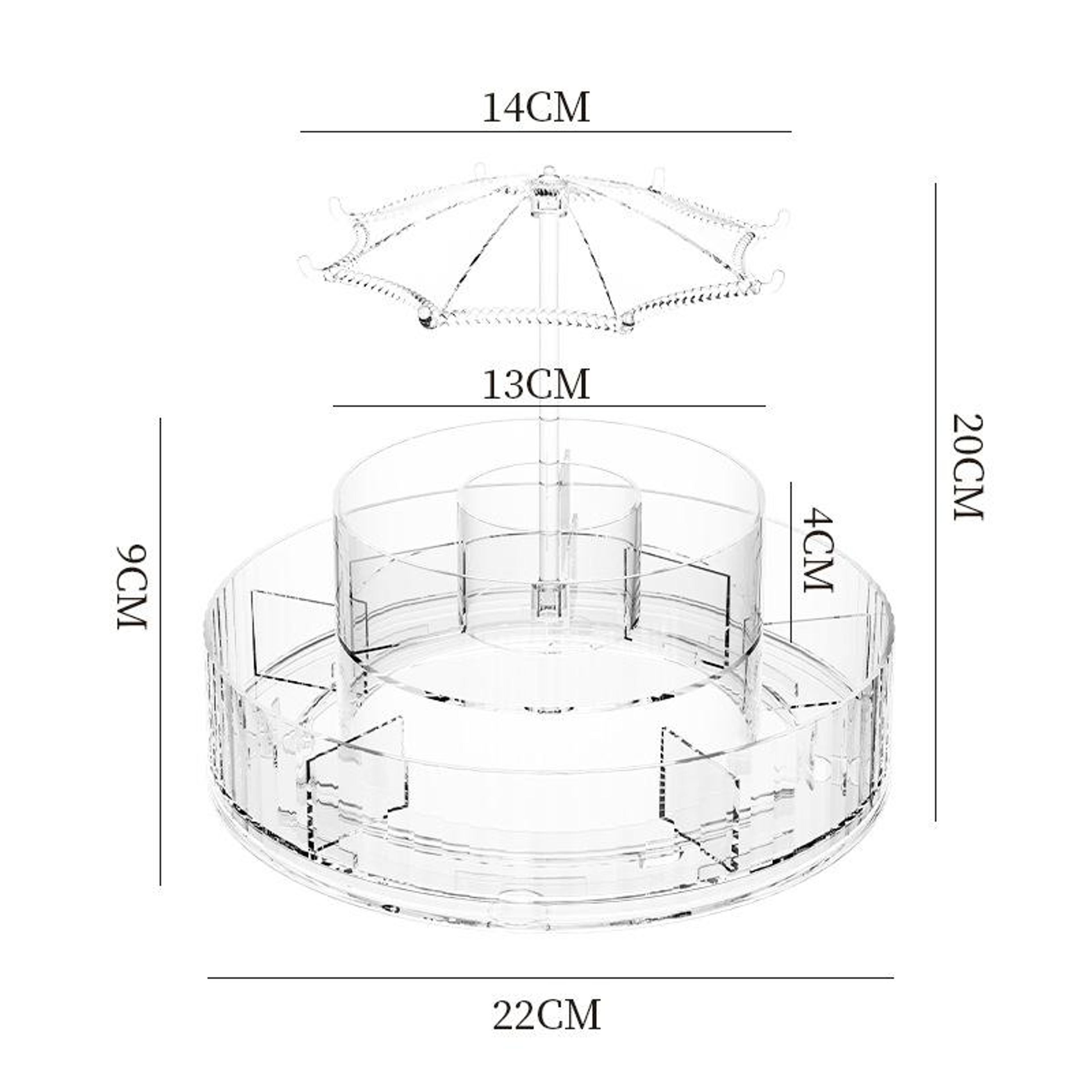 Large Capacity Rotating Cosmetic Storage Box With Transparent Compartments 2