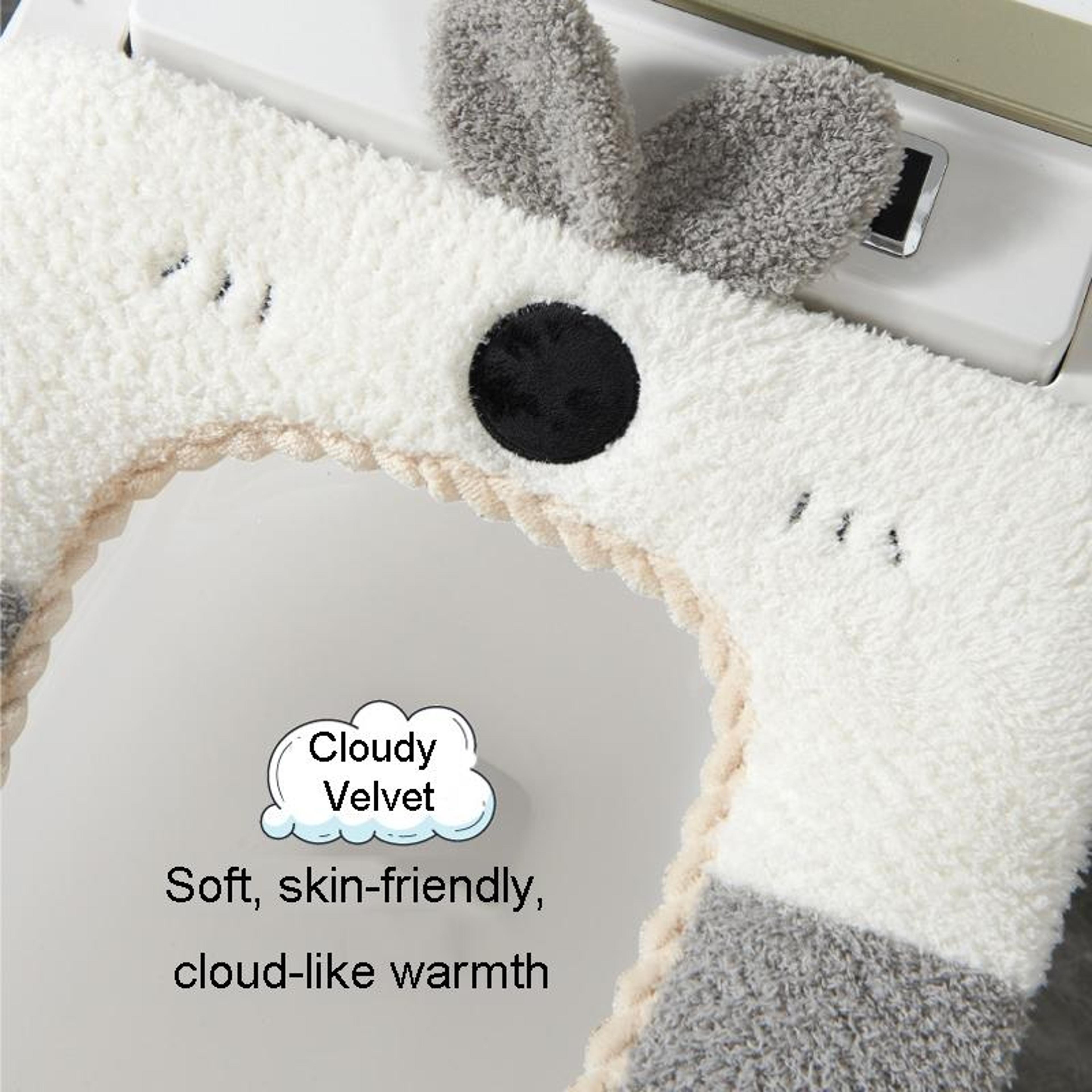Washable Cartoon Rabbit Plush Toilet Seat Cushion Soft  Thick 2