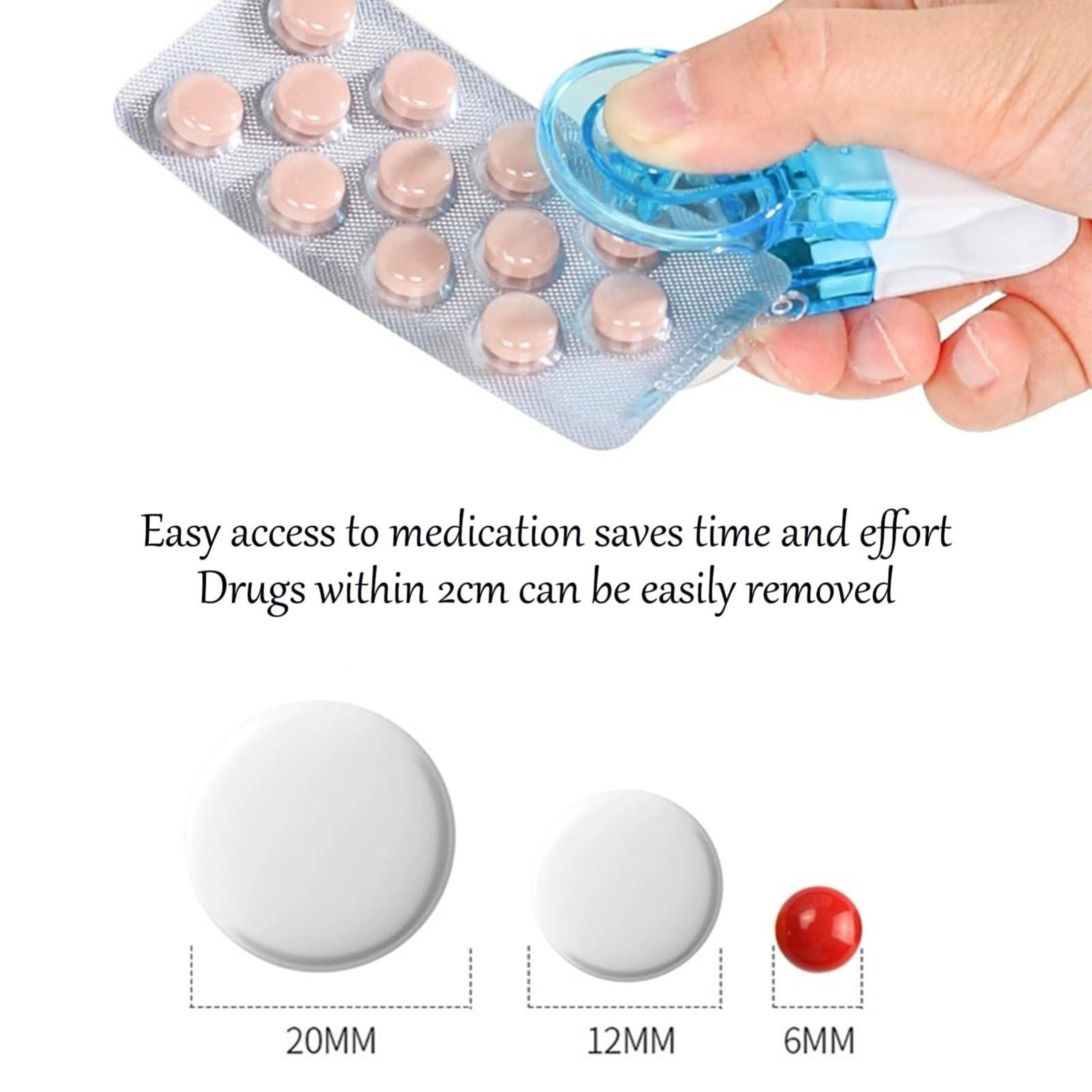 Compact Portable Pill Organizer  Tablet Box With Blister Pack Opener 1