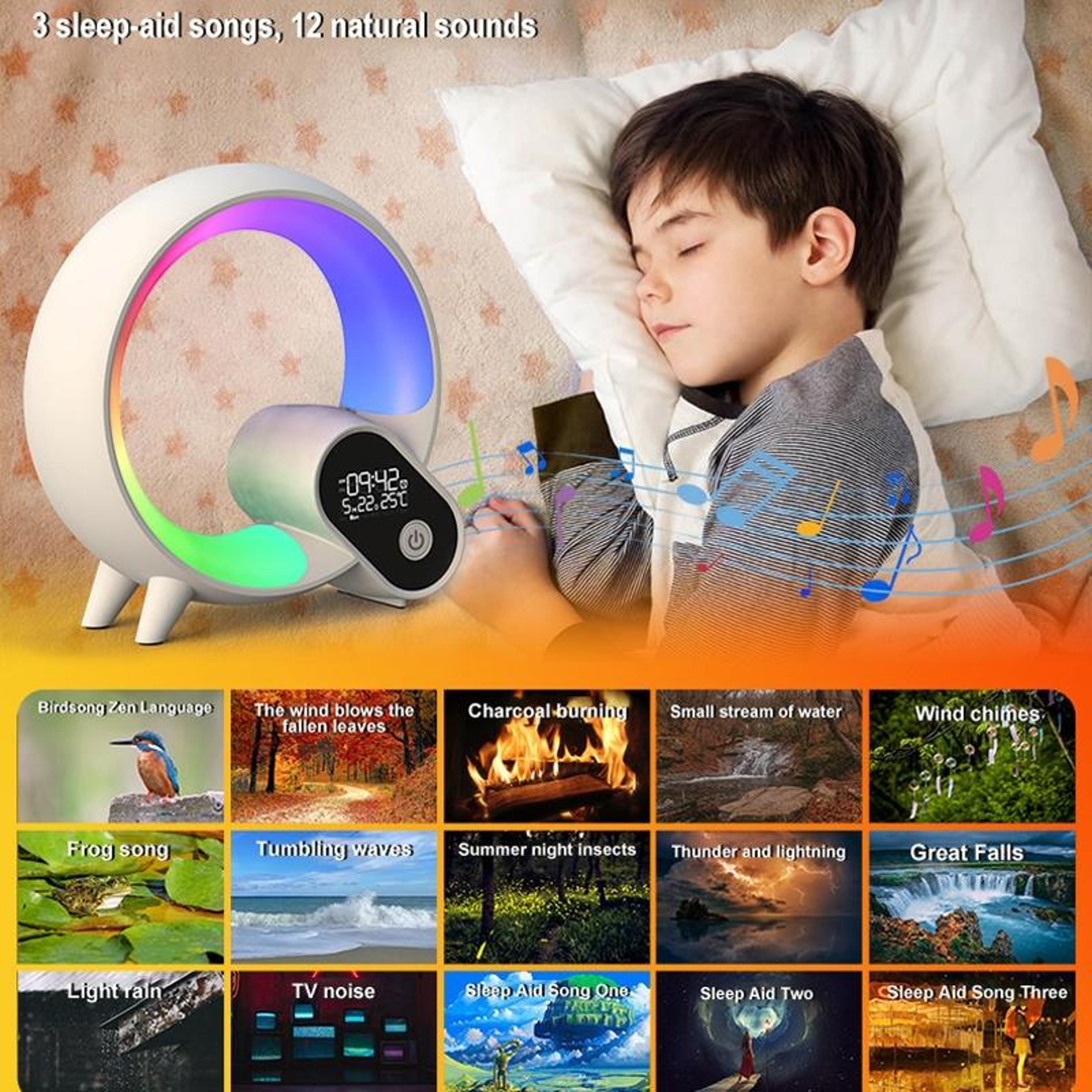 Smart RGB WakeUp Lamp With Bluetooth Speaker  Digital Alarm Clock 9