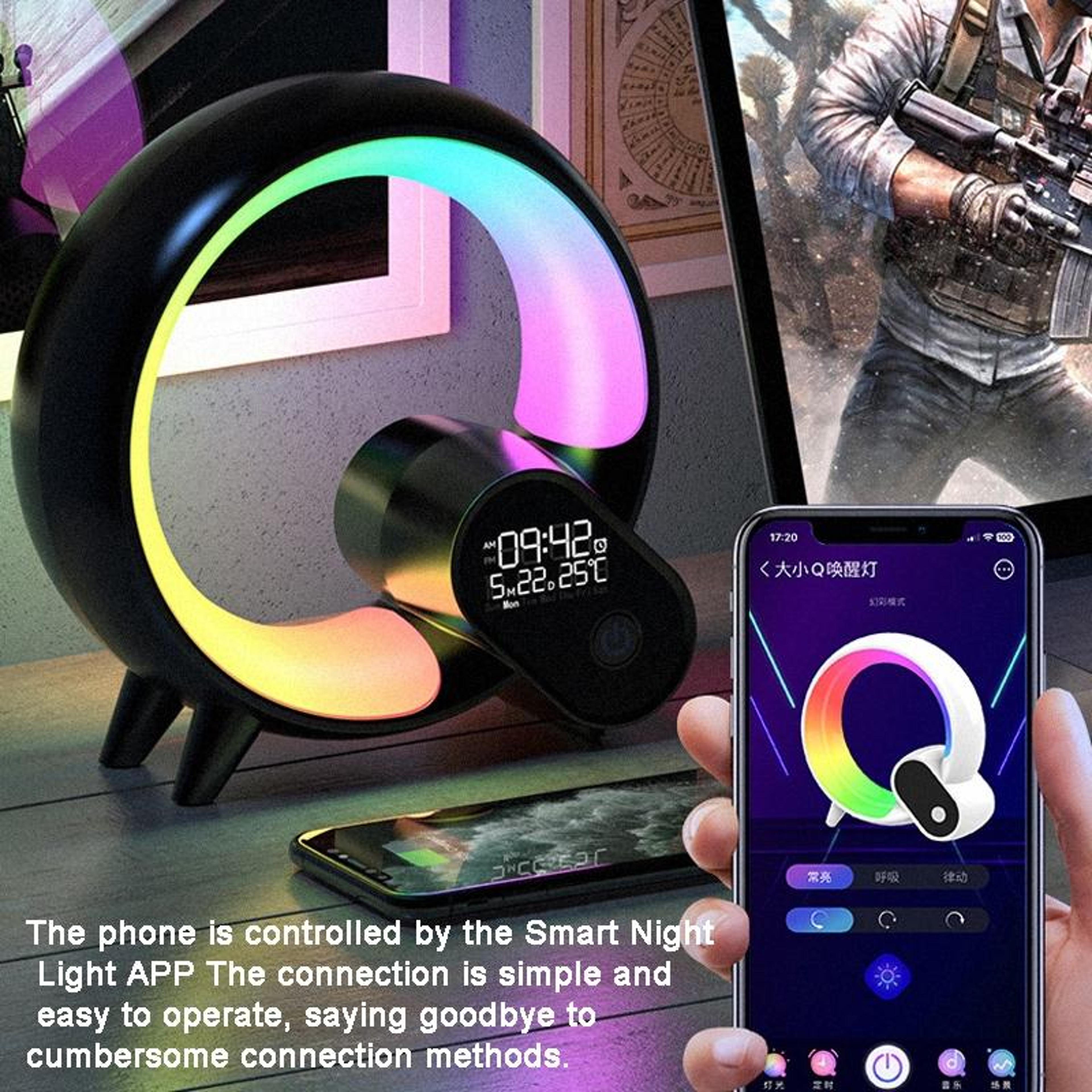 Smart RGB WakeUp Lamp With Bluetooth Speaker  Digital Alarm Clock 2