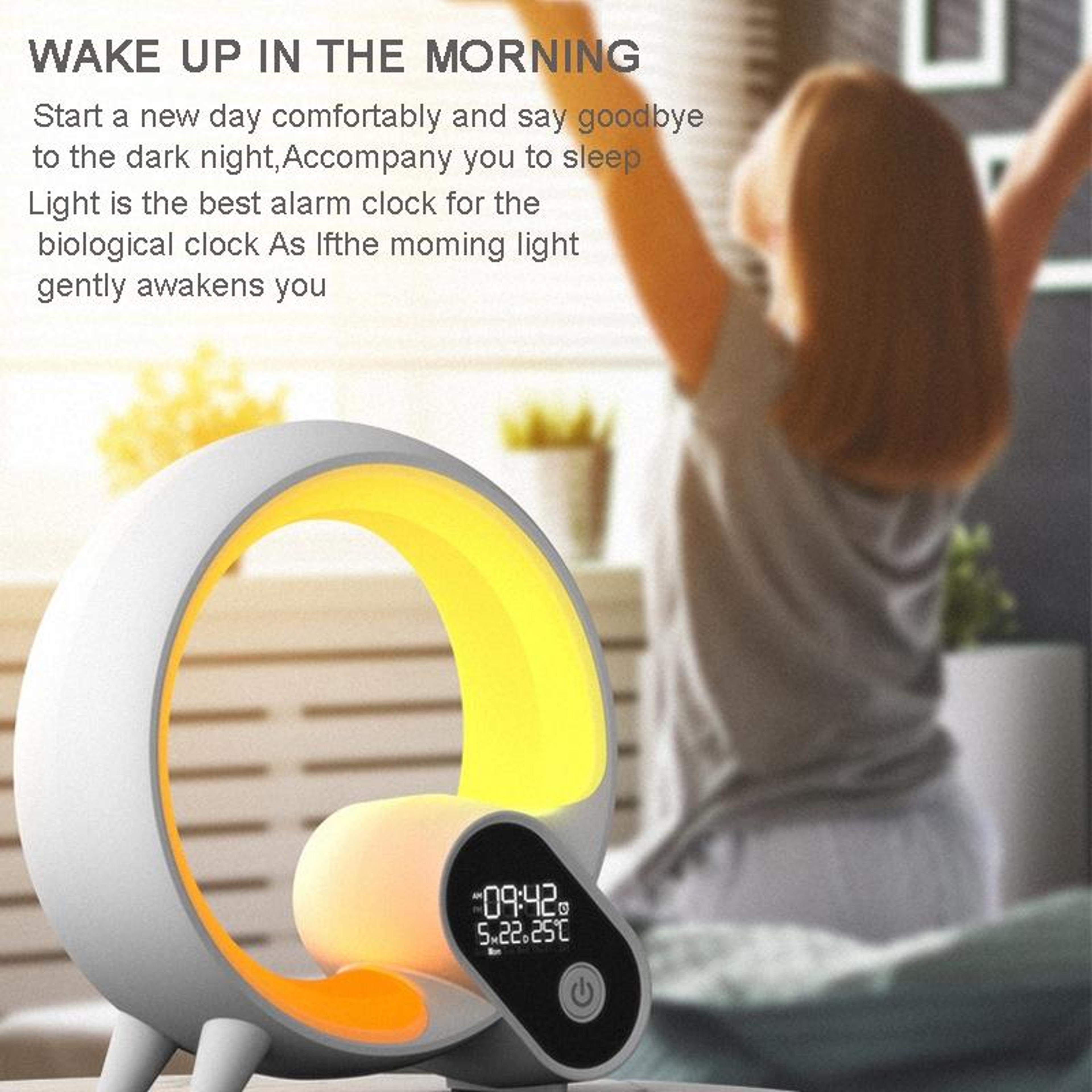Smart RGB WakeUp Lamp With Bluetooth Speaker  Digital Alarm Clock 8
