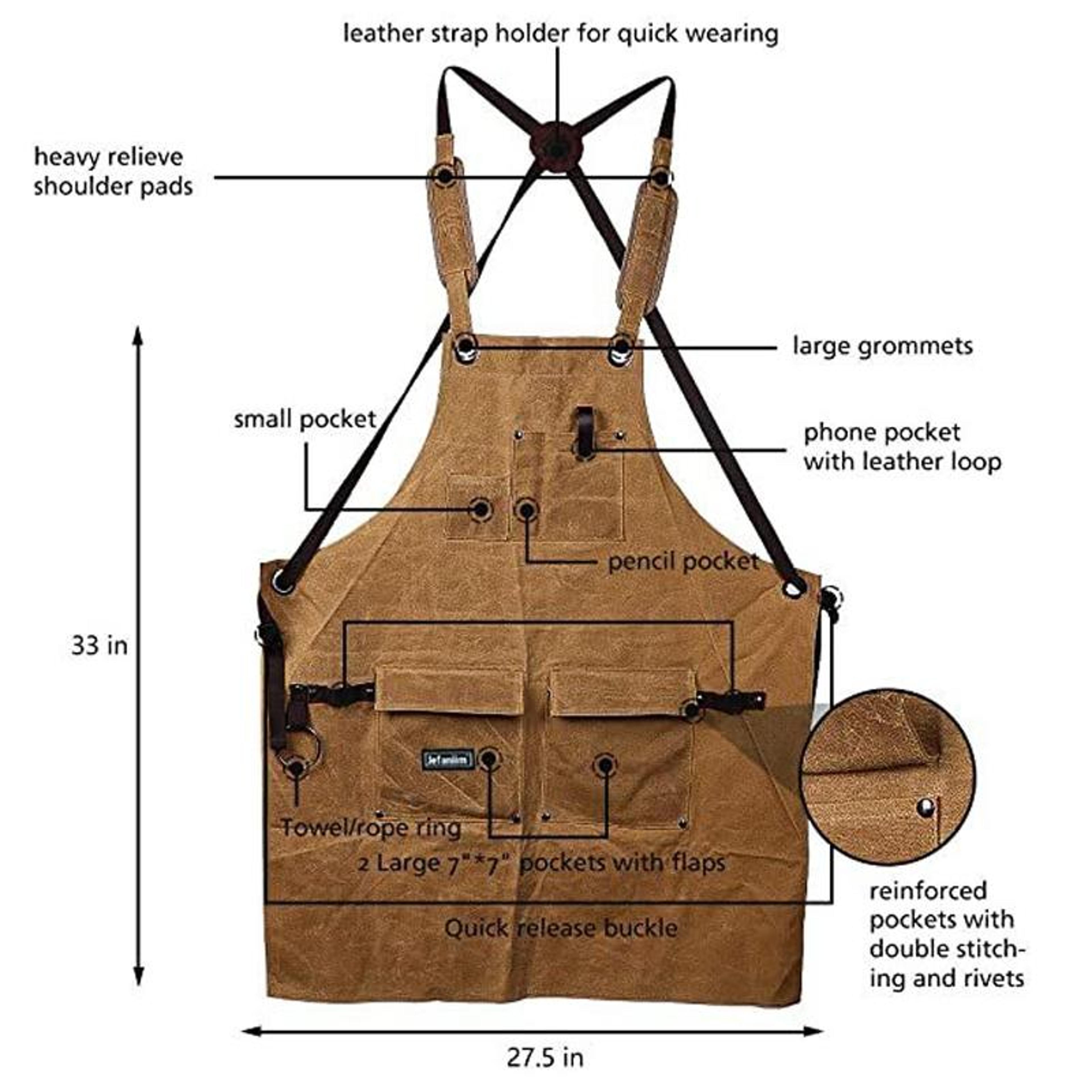 HeavyDuty Canvas Work Apron For Carpenters Electricians  Gardeners 5