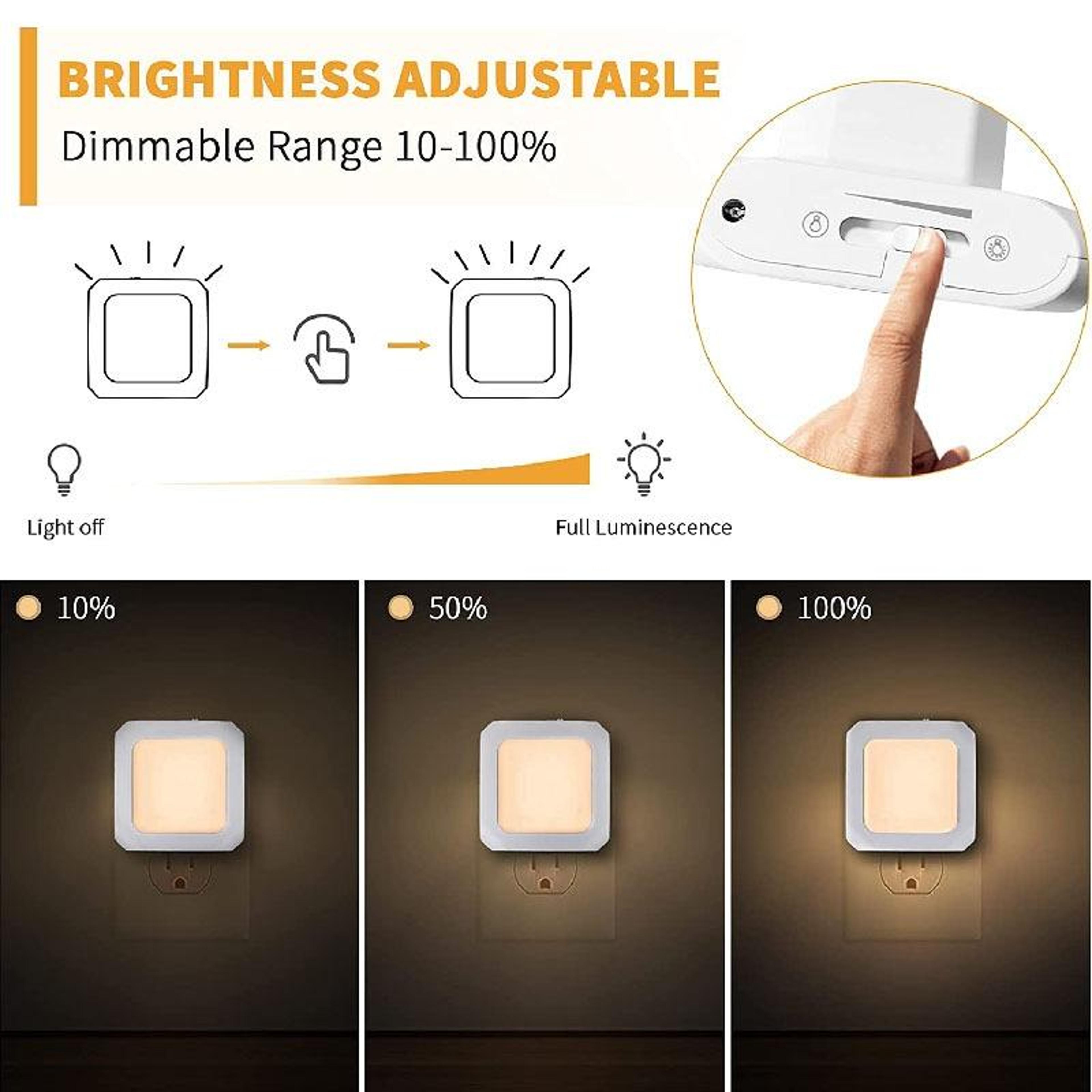 Induction LED Night Light With Stepless Dimming Night Light Sensor Warm Glow For Nursery  Bedroom 3
