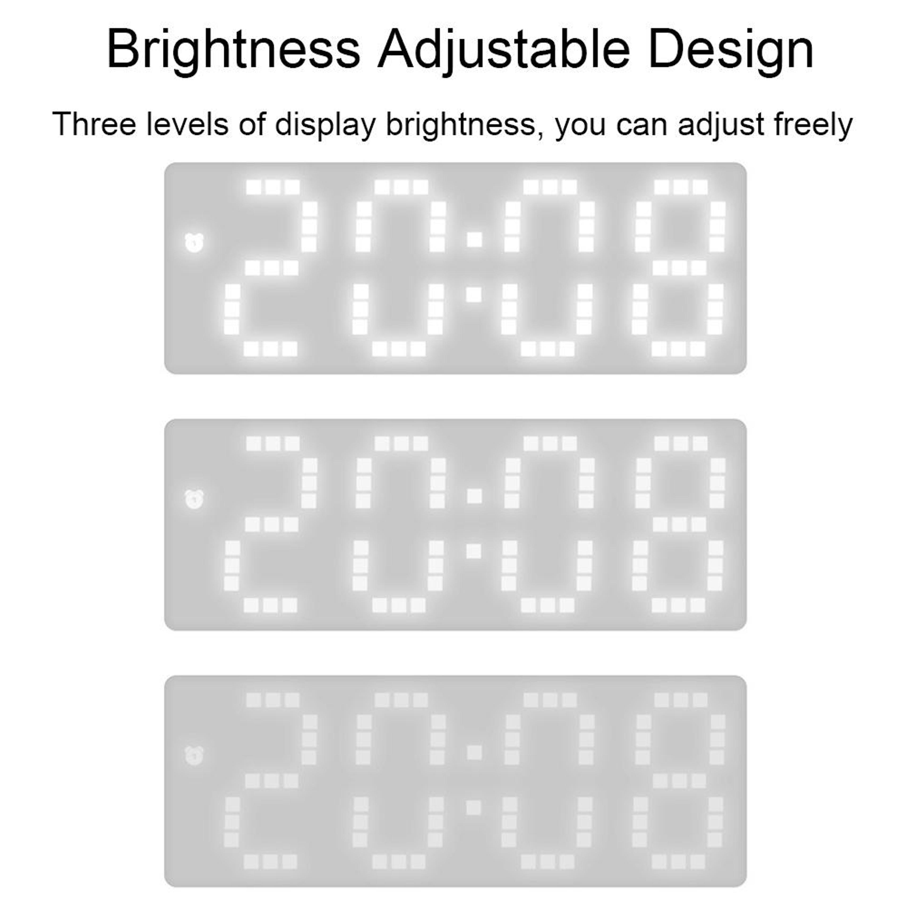 Smart LED Digital Alarm Clock With Voice Control Temperature Display  Adjustable Brightness 5