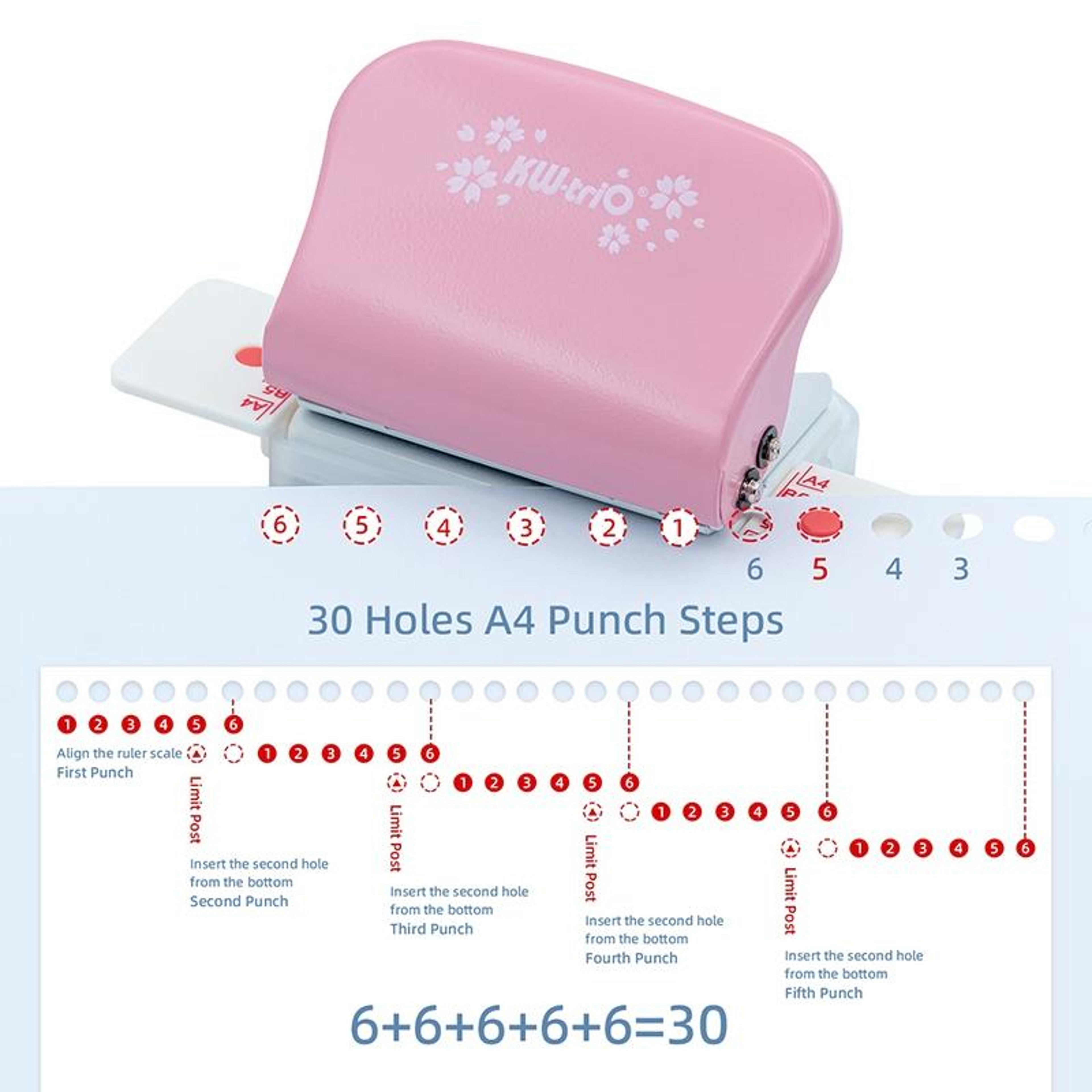 Portable 6 Hole Paper Punch For A4 B5 A5 Loose Leaf Planners And Notebooks 2