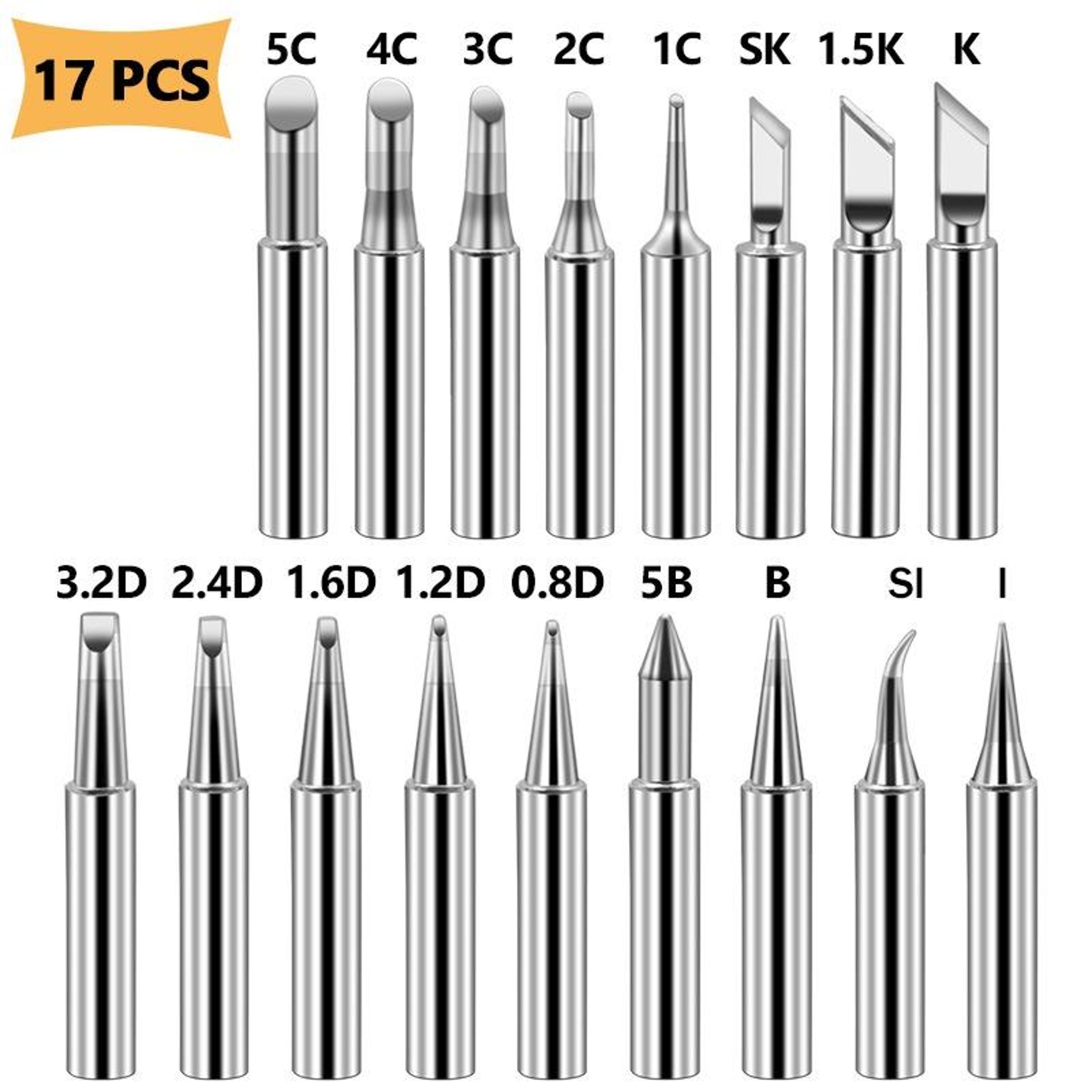 17PCS Soldering Iron Tips Set For 936 Stations Pure Copper LeadFree Precision Welding Kit 1