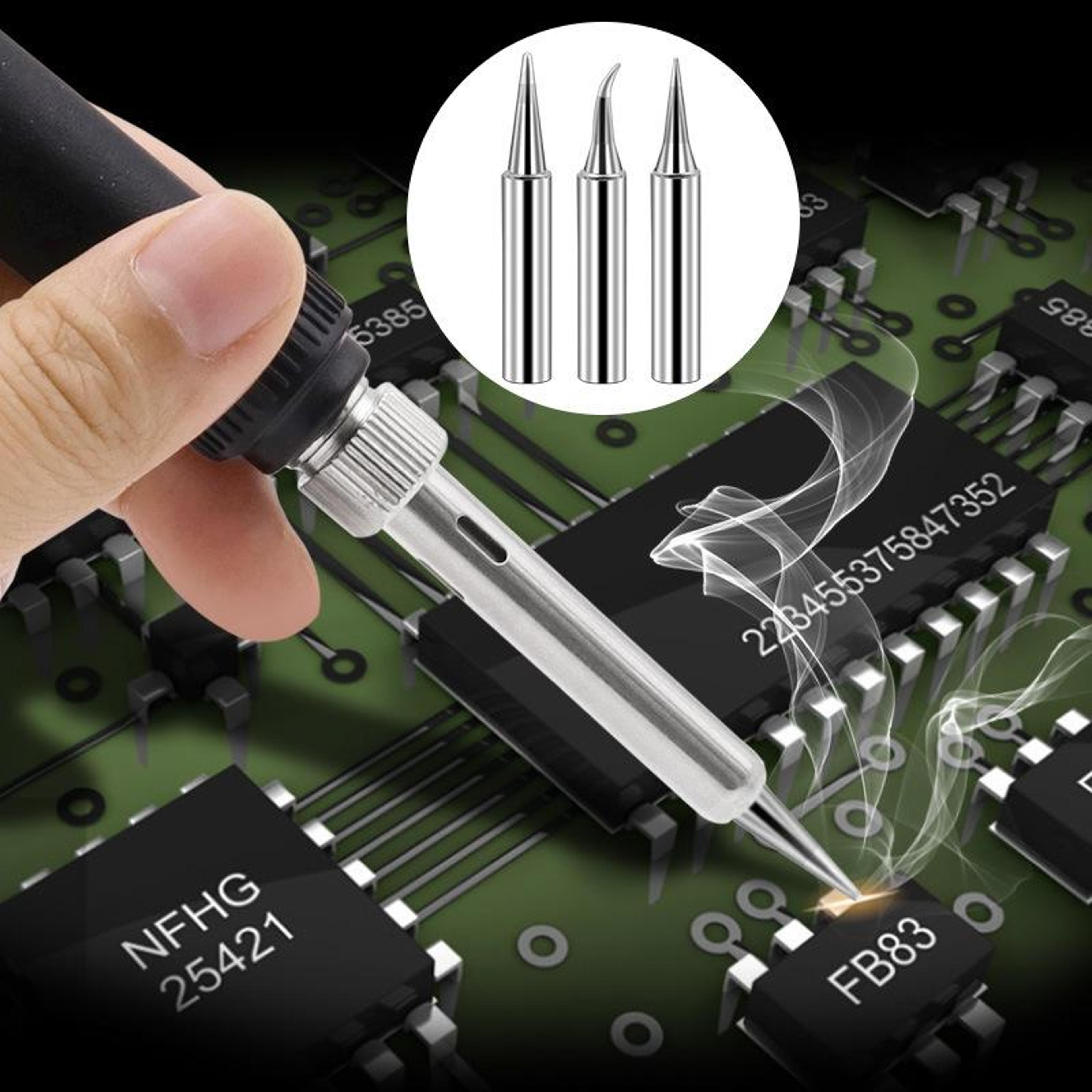 17PCS Soldering Iron Tips Set For 936 Stations Pure Copper LeadFree Precision Welding Kit 7