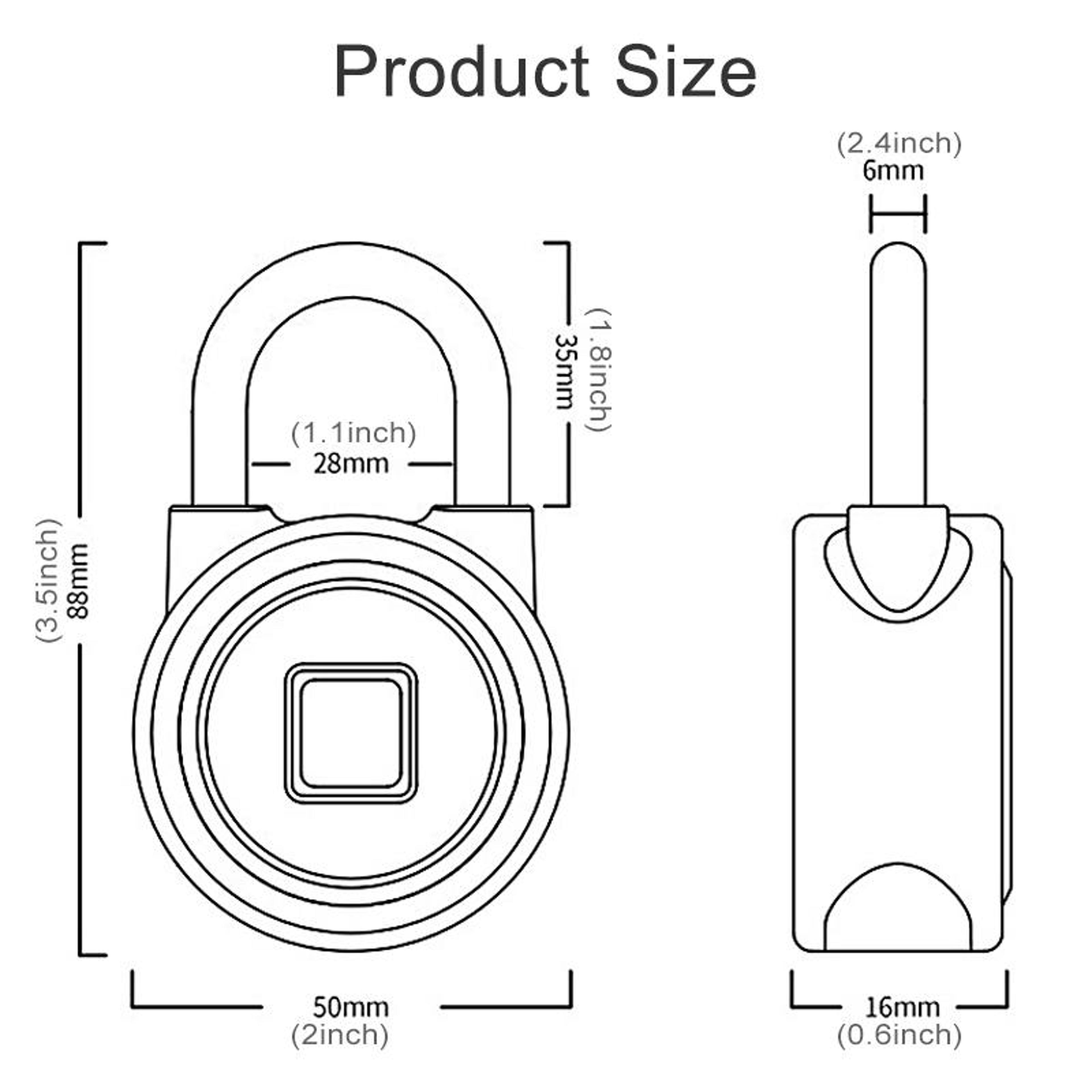 Smart Bluetooth Fingerprint Padlock Waterproof IP65 Remote Unlock For IOS  Android 3
