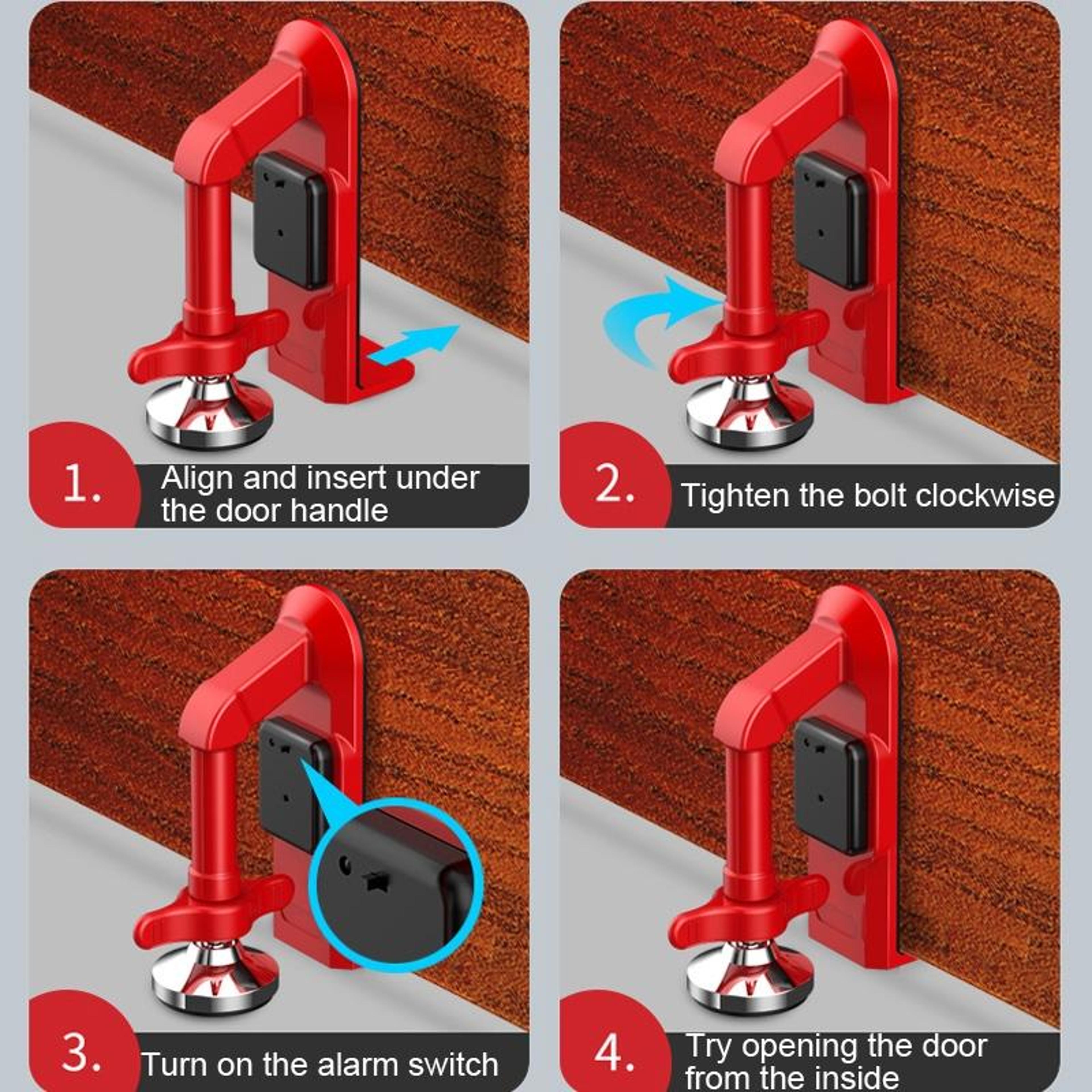Portable Door Security Device Travel Door Lock  Self Defense Door Stopper 5