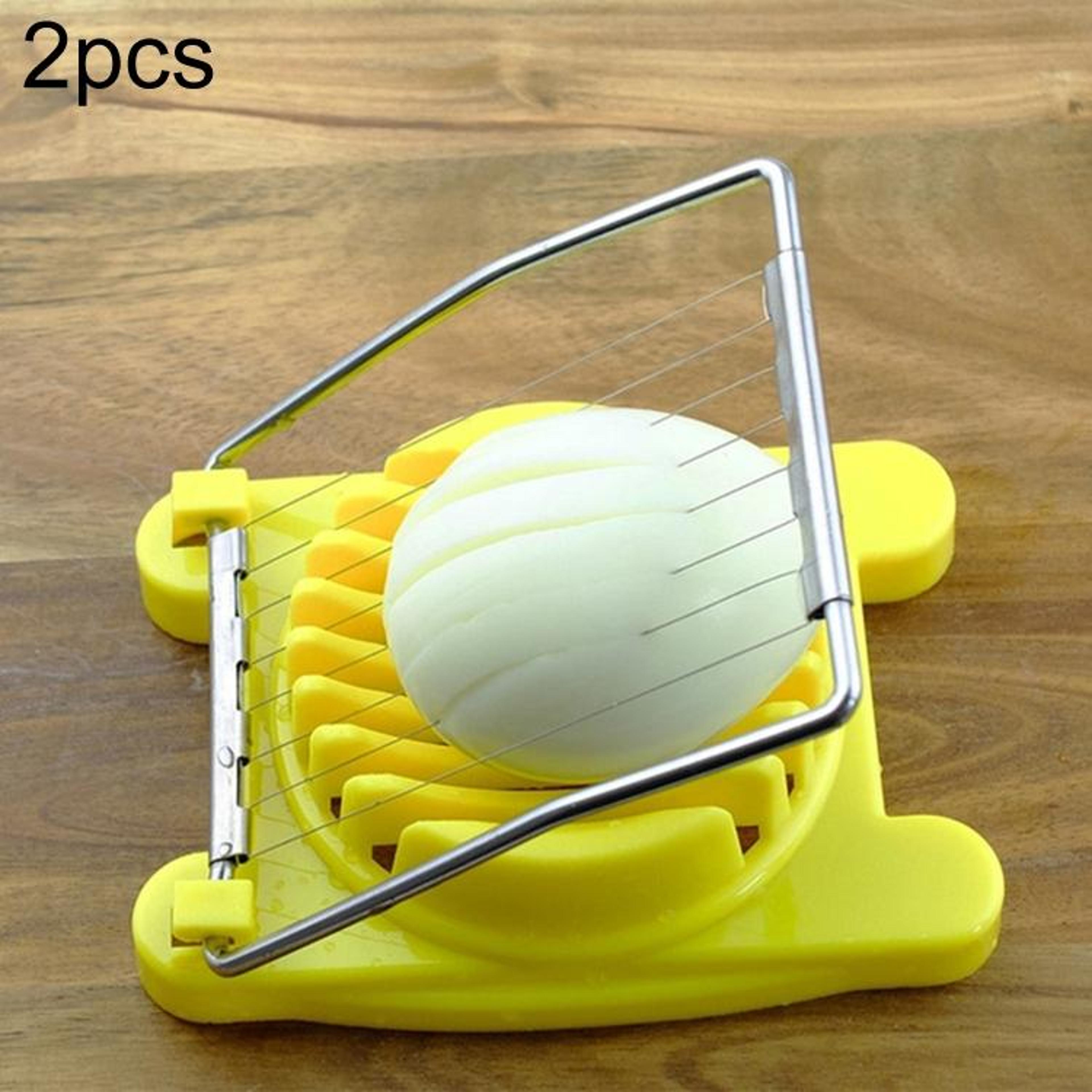 2PCS Egg Slicer Stainless Steel Multifunction Egg Cutter For Boiled  Preserved Eggs 6