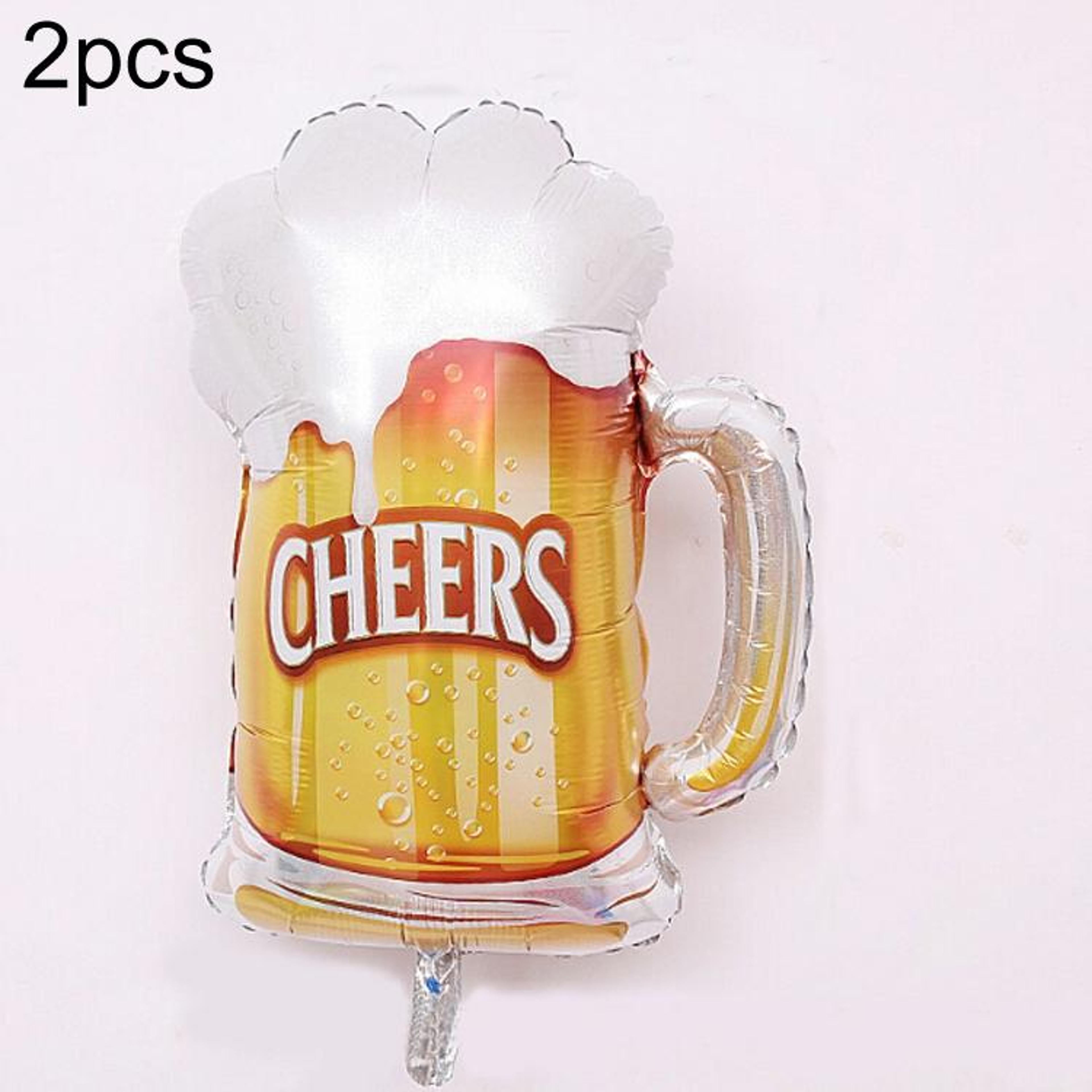 2pcs elegant birthday party wine bottle & glass foil balloon set for celebration decor