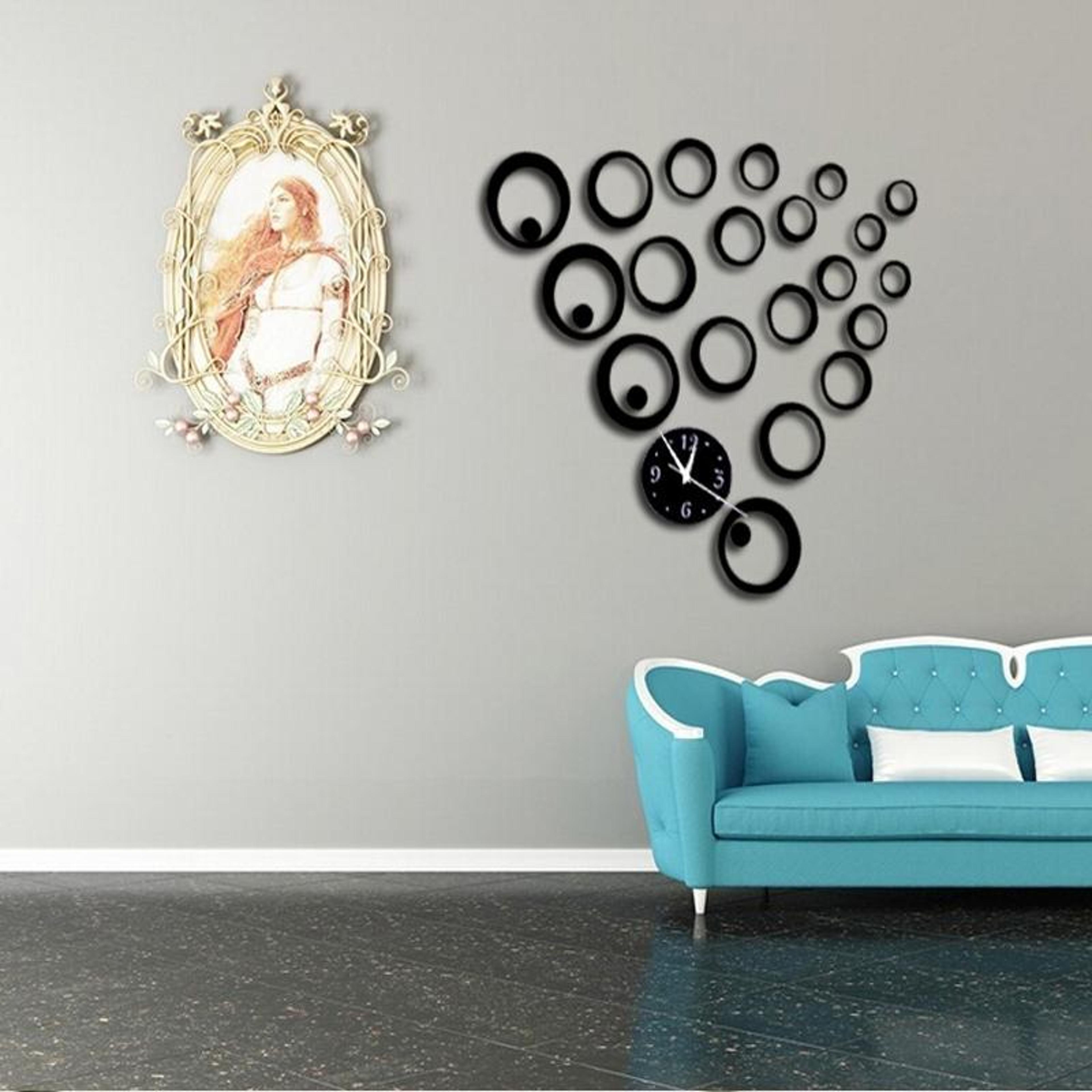 Modern 3D Acrylic Mirror Wall Clock DIY Decorative Silent Quartz Clock 3