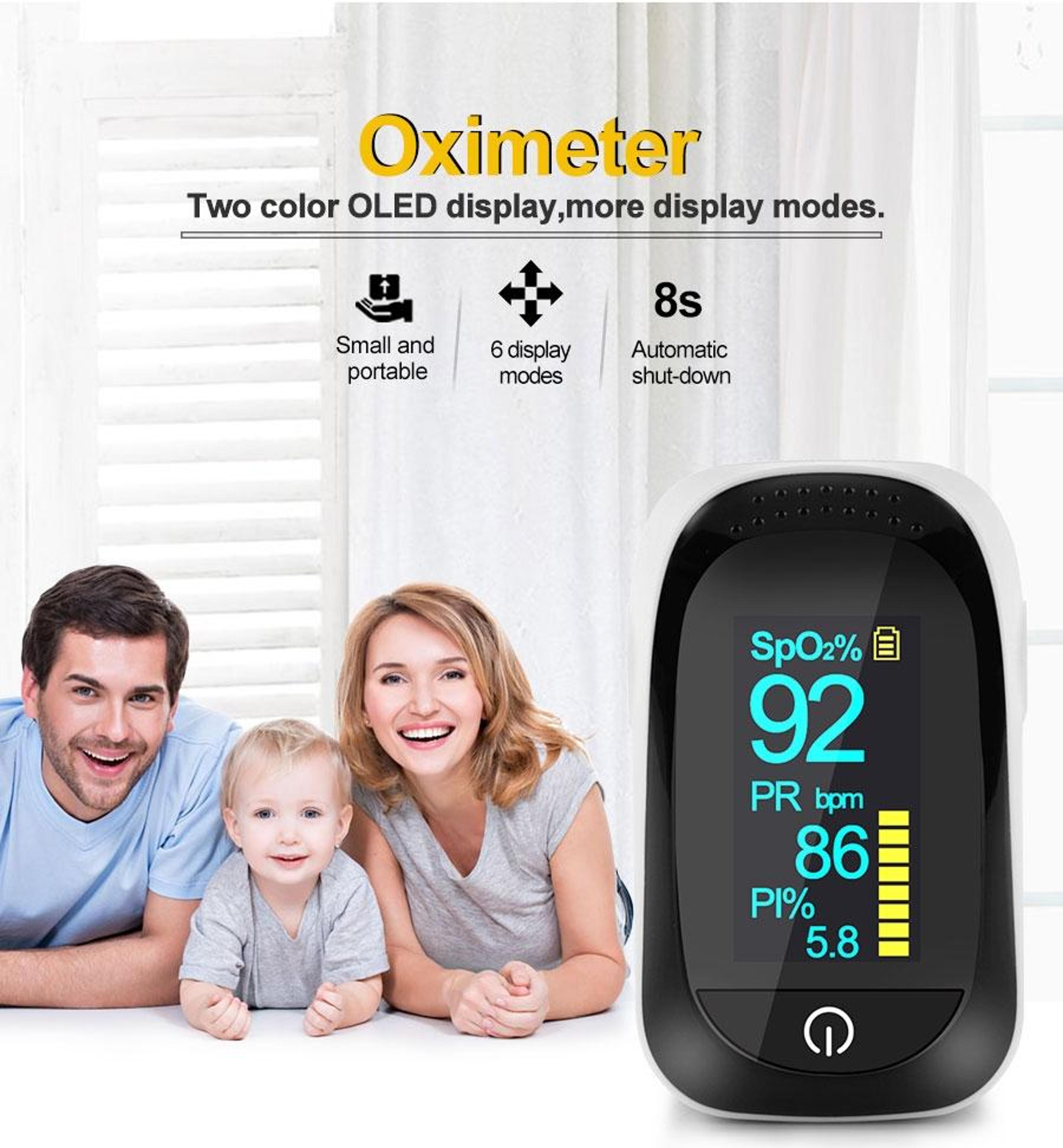 A2 Fingertip Pulse Oximeter With OLED Display  Accurate SpO2 Blood Oxygen Monitor 5