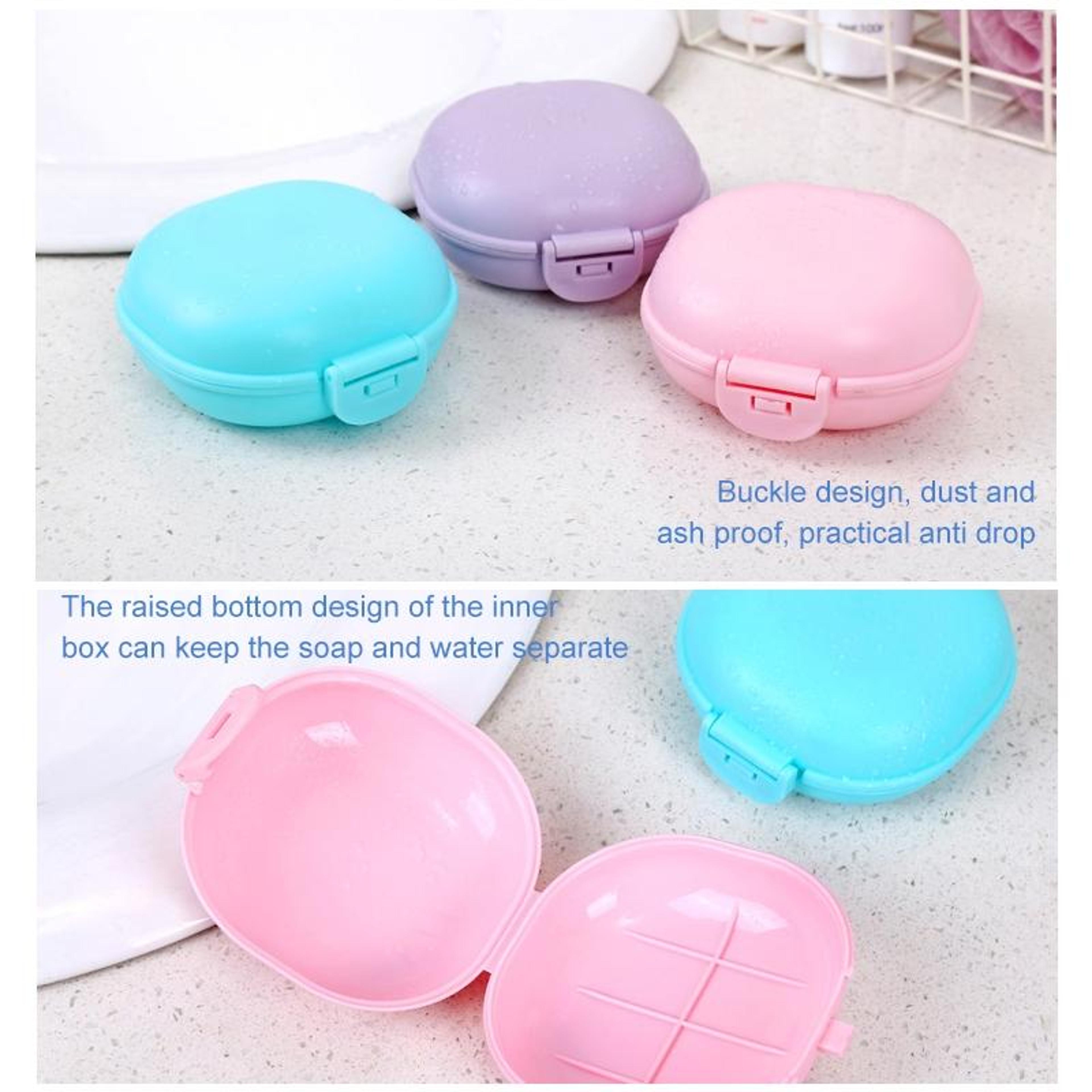 Portable Soap Travel Case Set With Leakproof Lid For Bathroom Camping  Hiking 3 PCS 4