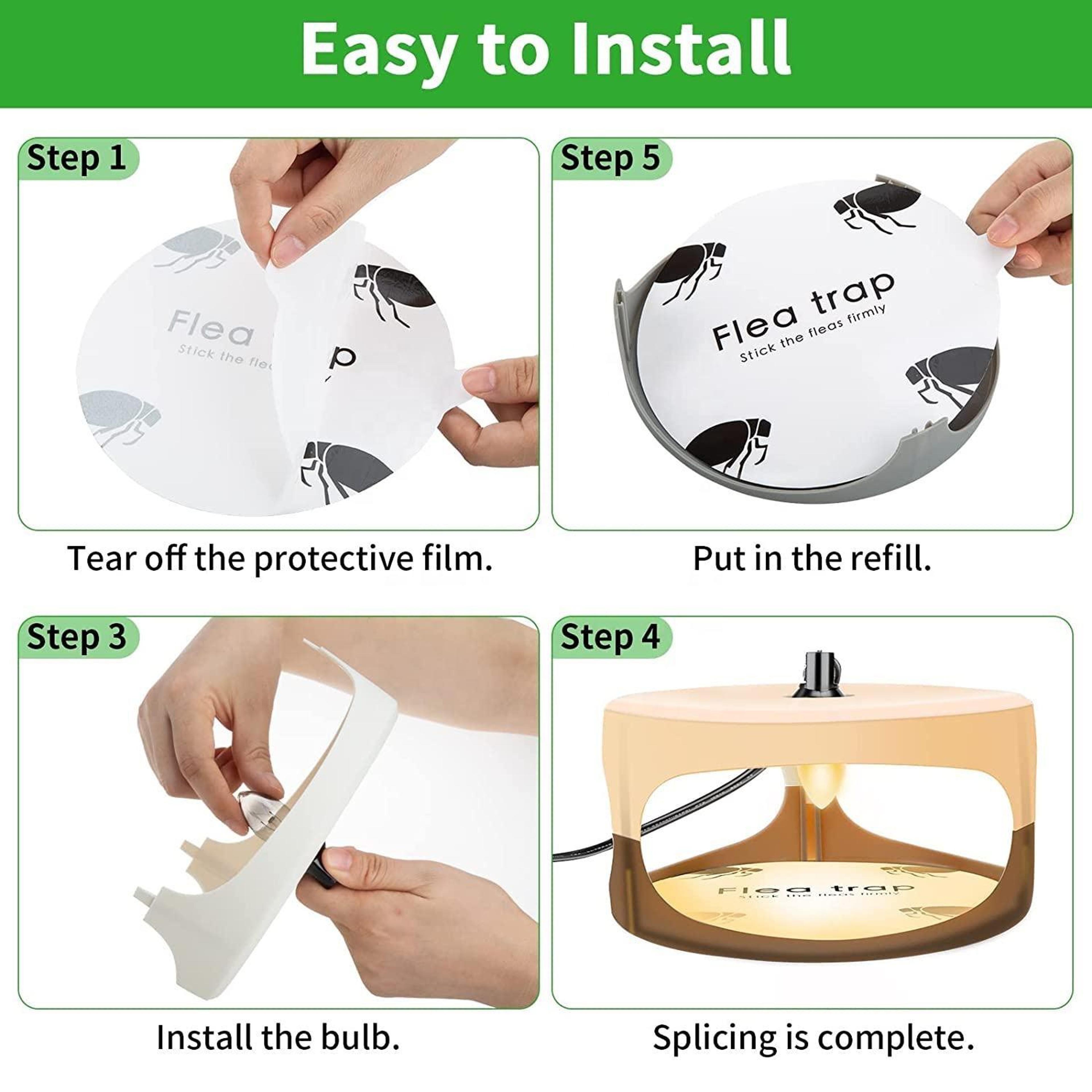 2PCS Flea Trap Indoor Pet Safe Sticky Light Trap For Cats Dogs  Home Pest Control 6
