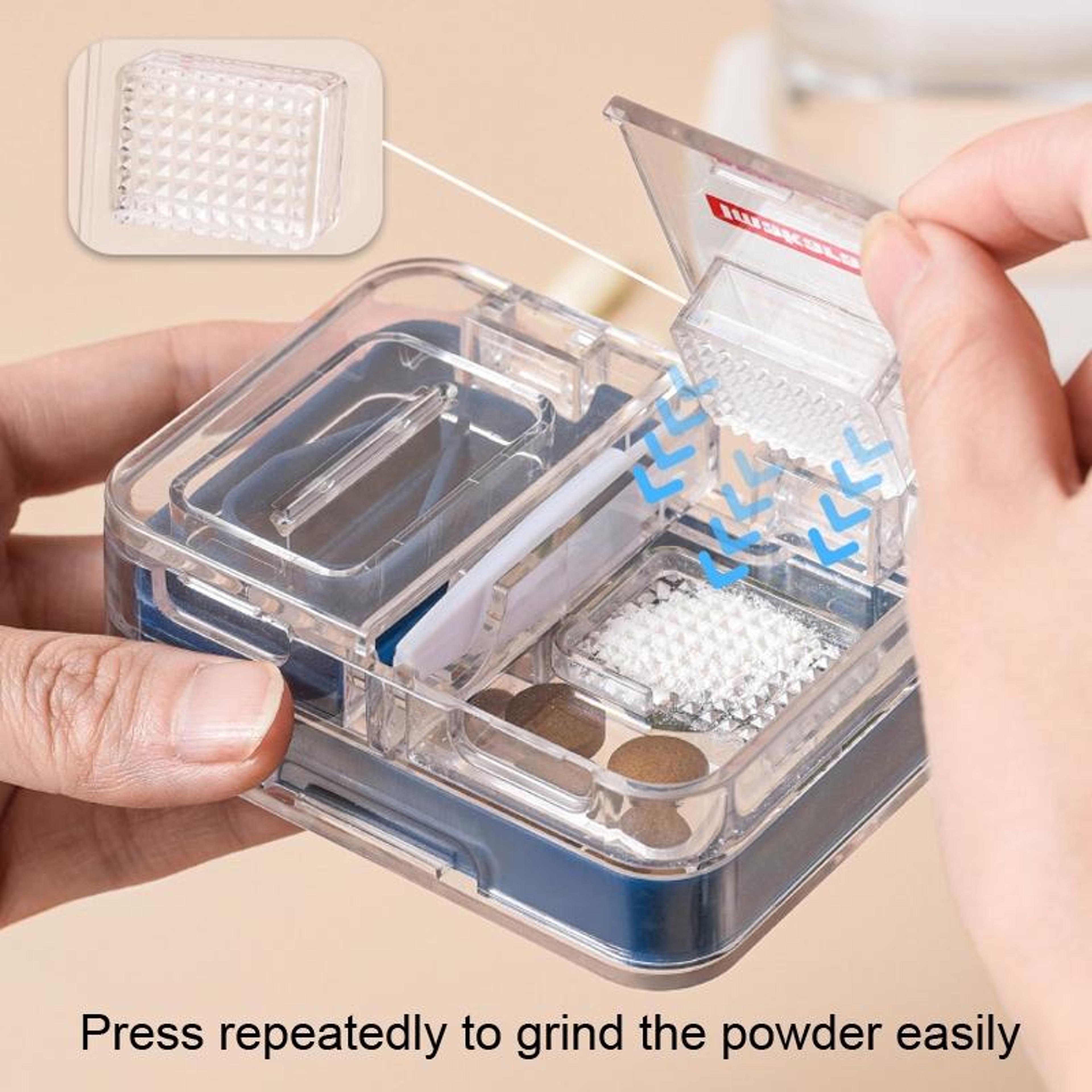 Portable Pill Cutter  Grinder Storage Box With Stainless Steel Blade And Moisture Seal 2