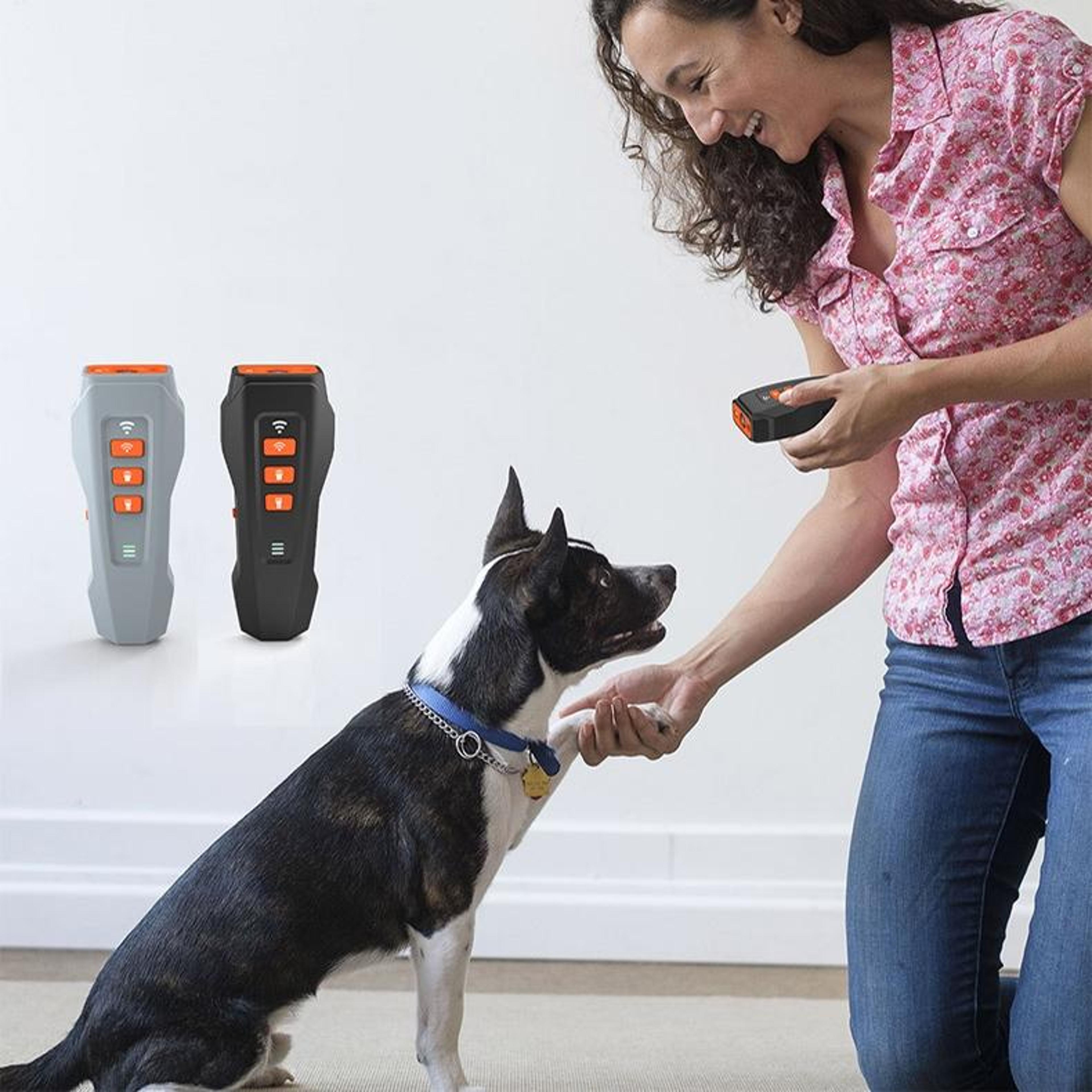 Smart Ultrasonic Dog Bark Control Trainer With LED Flashlight  Laser Pointer 0