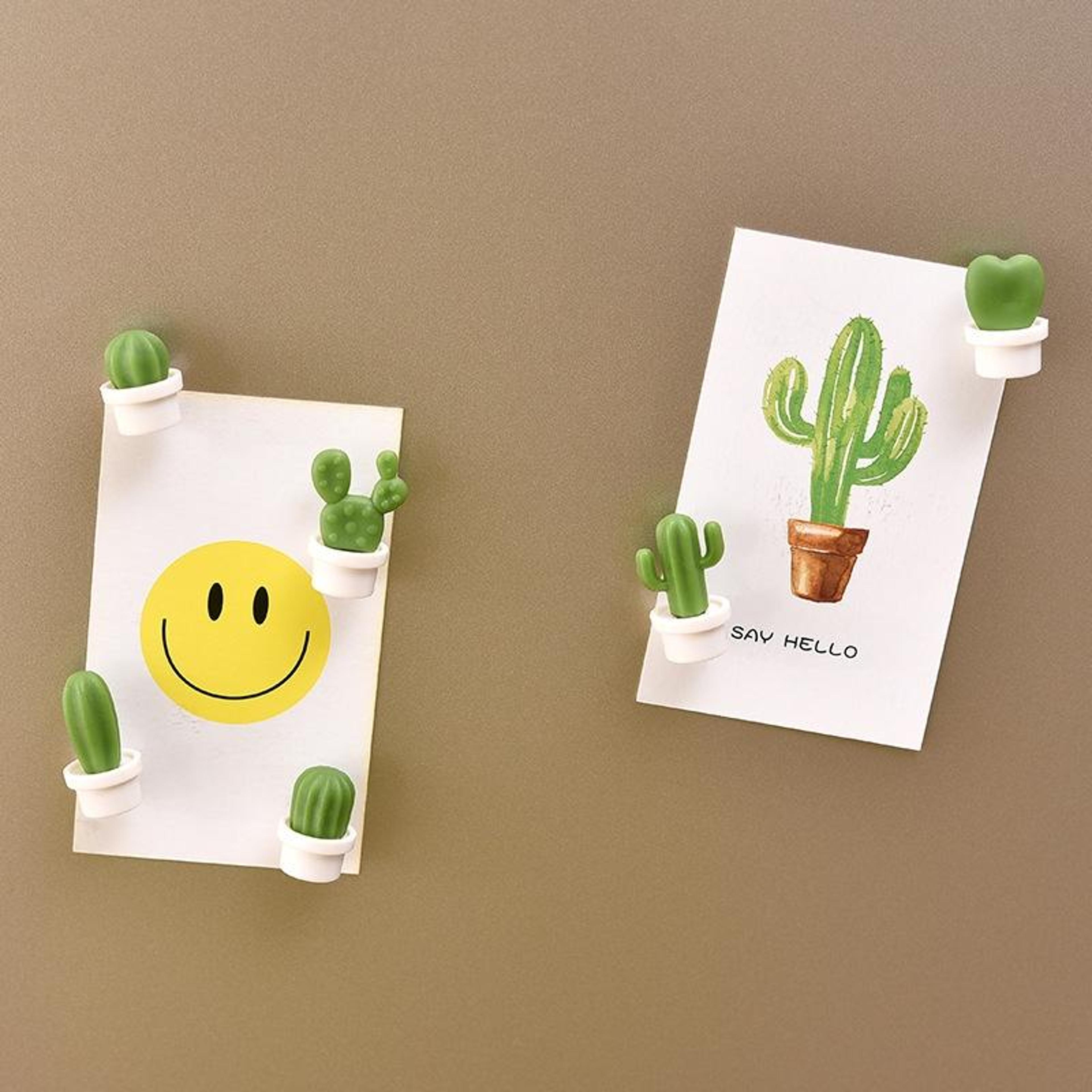Cute Cactus Fridge Magnets Set For Notes Decor  Kitchen Organization 3