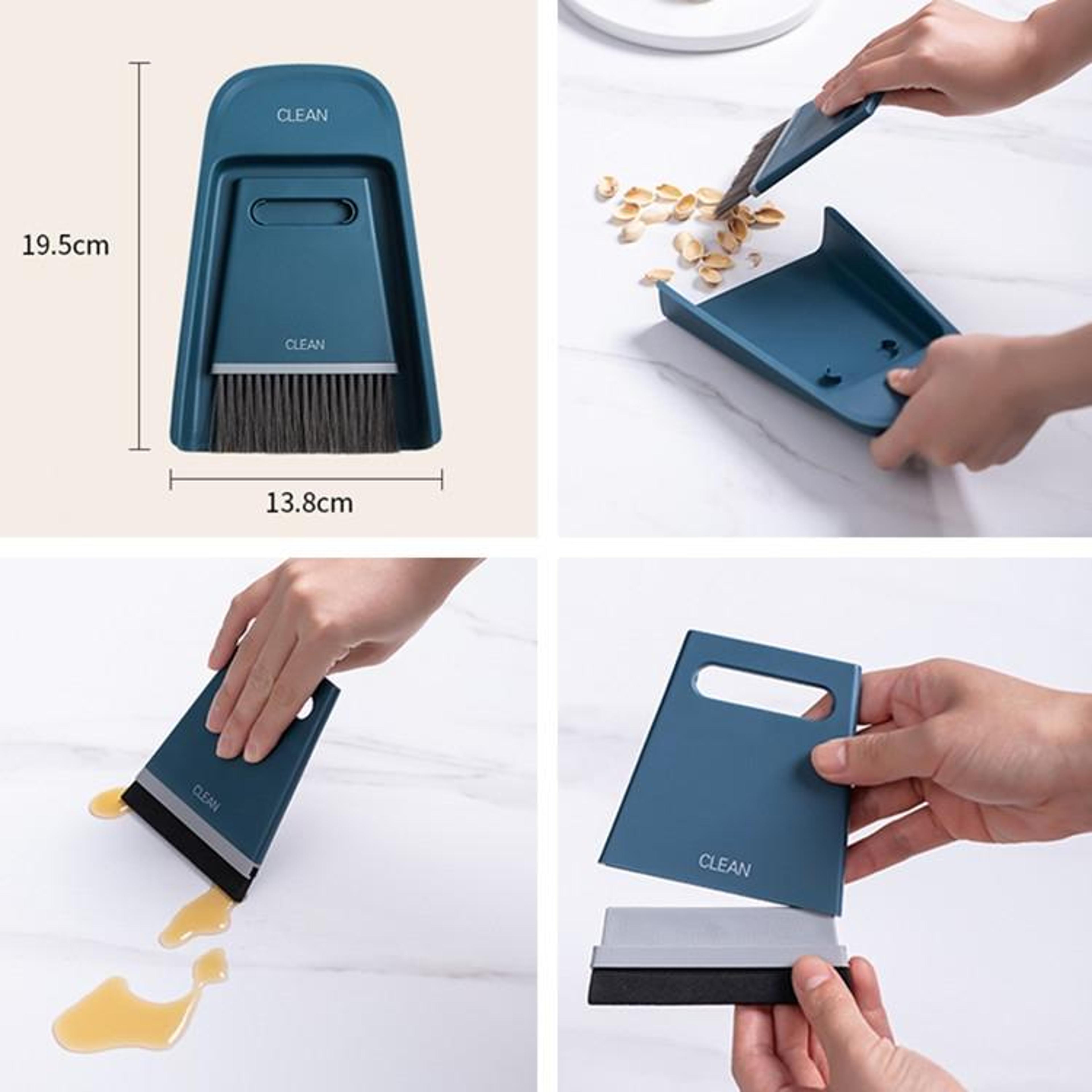 Dual Brush Mini Dustpan Set For Desktop  Kitchen Cleaning 1