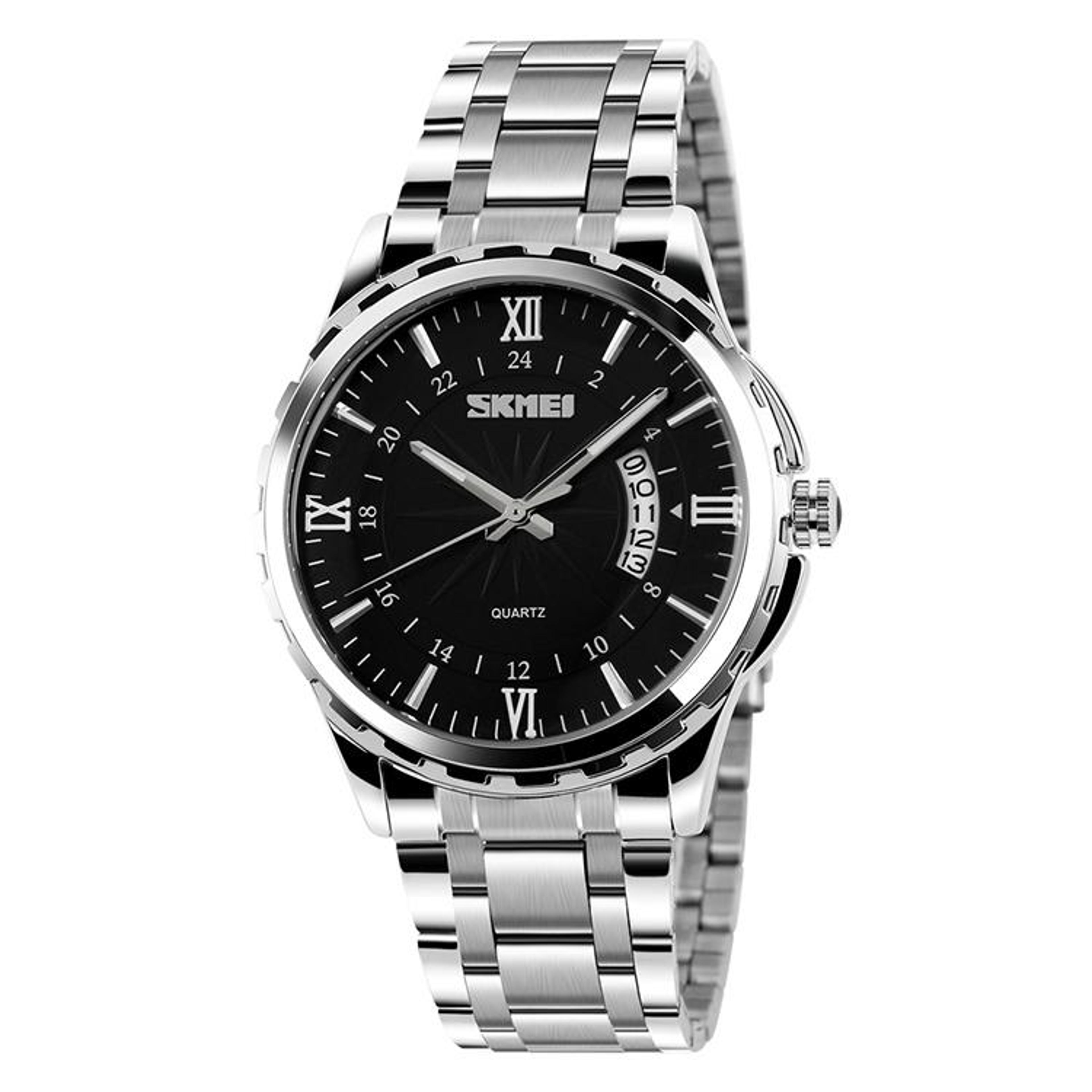 Waterproof Quartz Watch For Men With Luminous Dial  Stainless Steel Strap 0