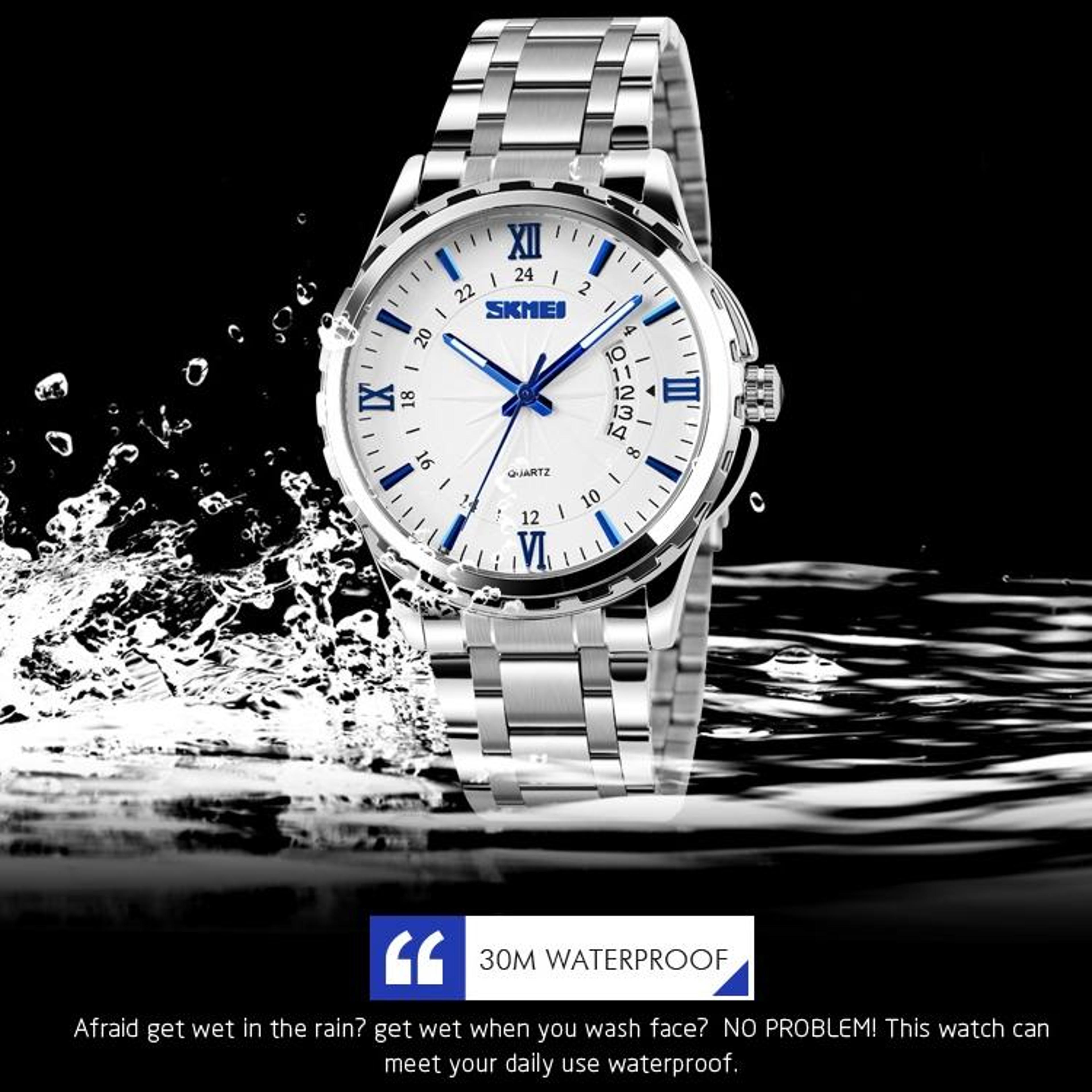 Waterproof Quartz Watch For Men With Luminous Dial  Stainless Steel Strap 5