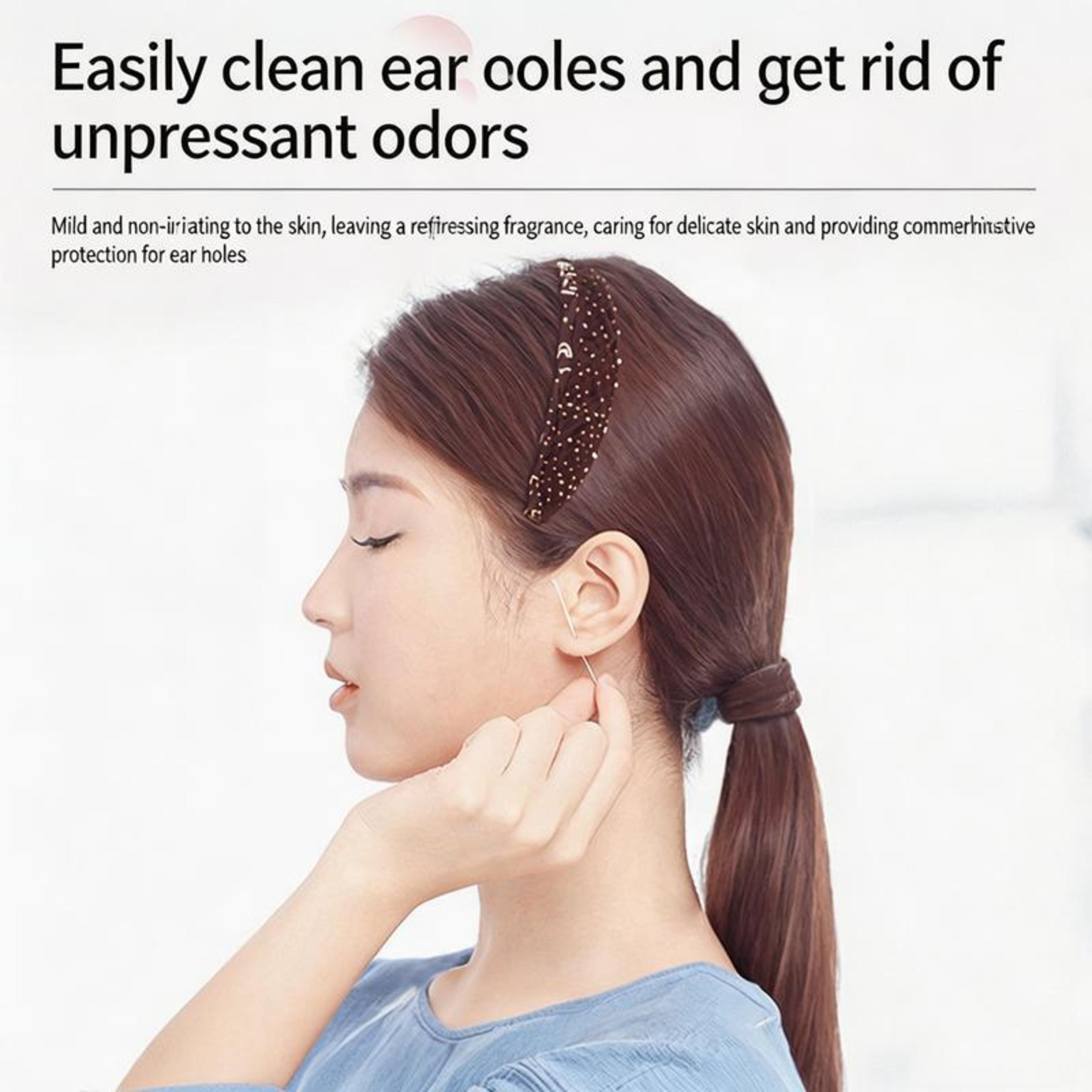 Ear Hole Cleaning Floss 60Pack Disposable Ear Piercing Cleaner For Fresh OdorFree Piercings Random  2
