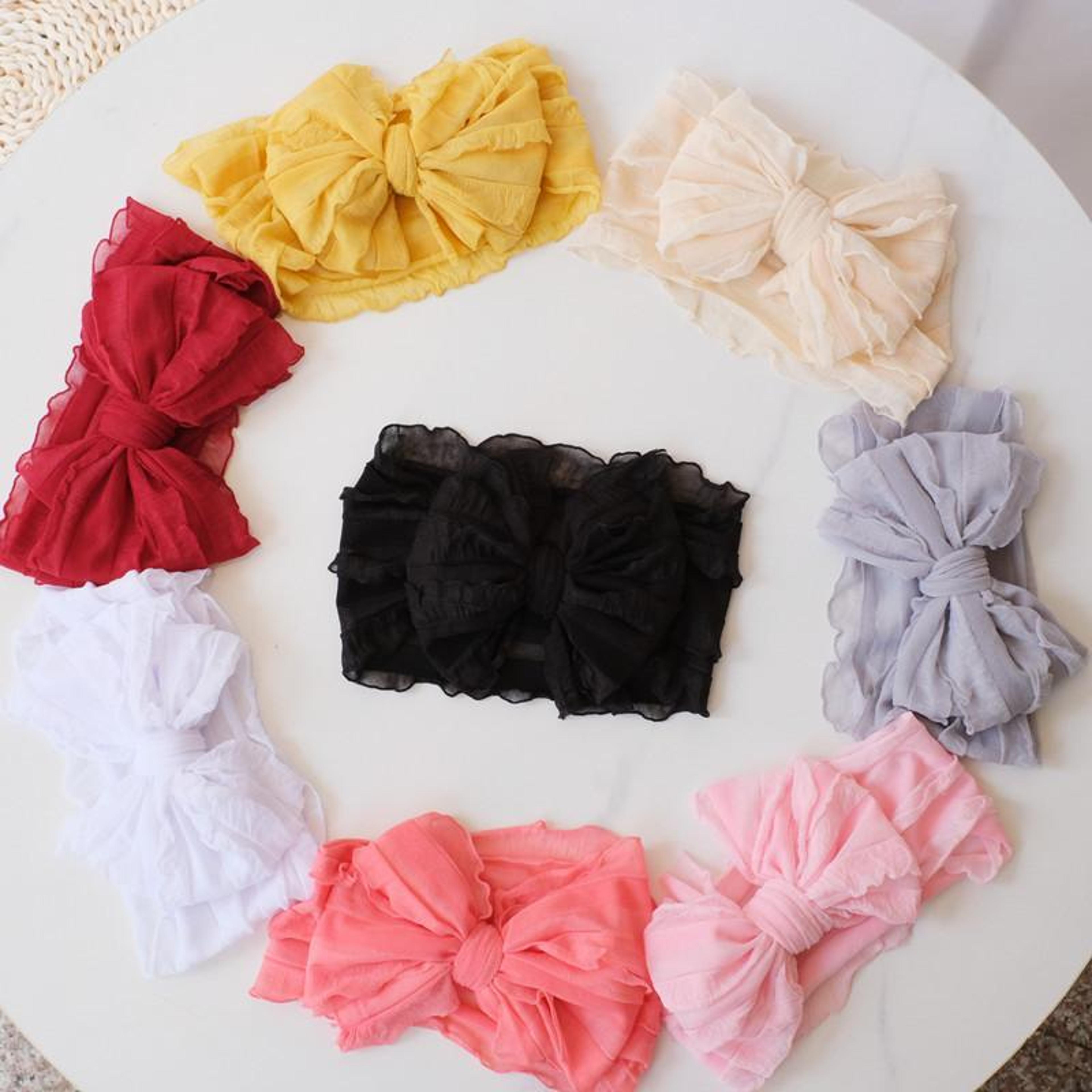 Soft Lace Baby Bow Headband For Newborns  Toddlers Wide Stretch Hair Accessory 1