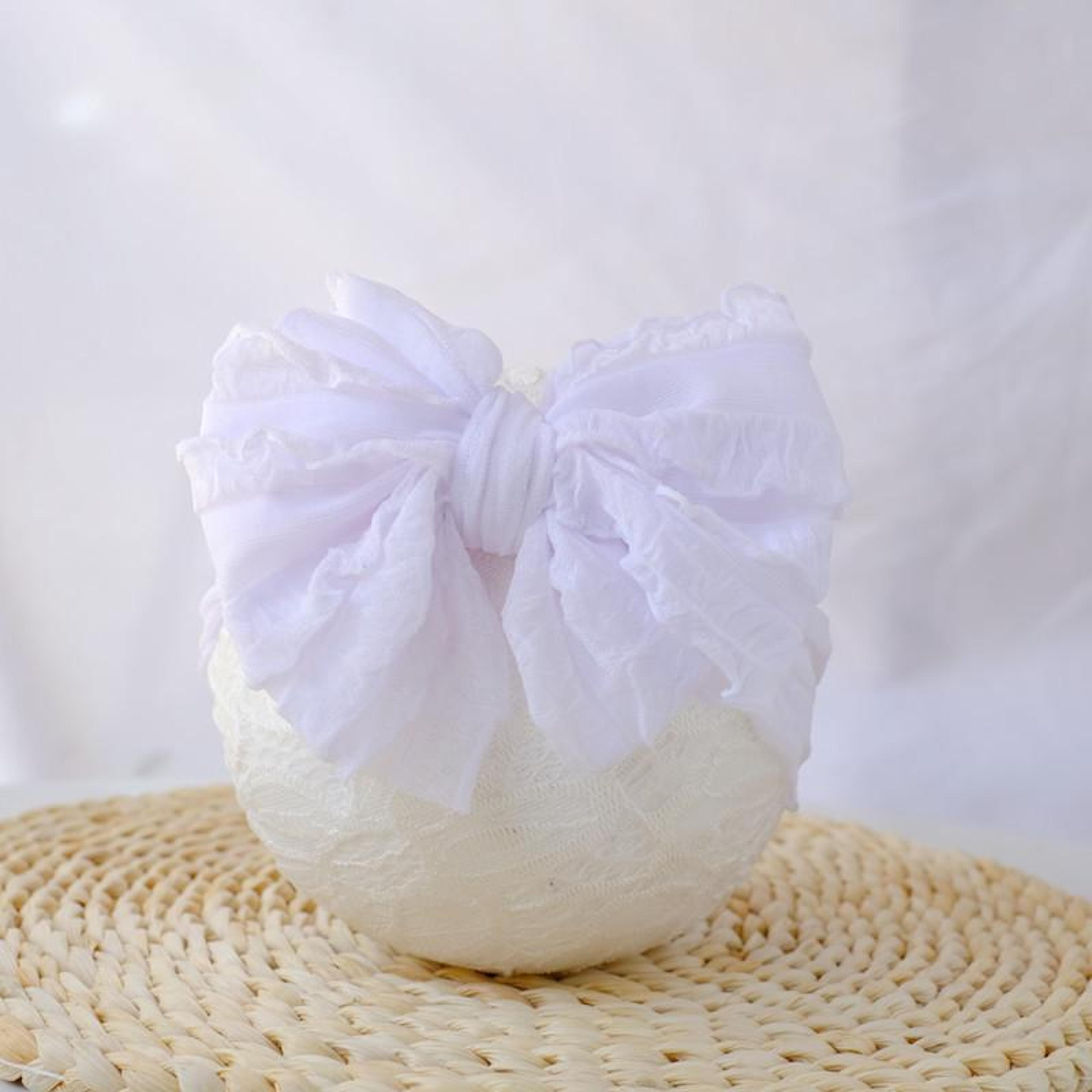 Soft Lace Baby Bow Headband For Newborns  Toddlers Wide Stretch Hair Accessory 7