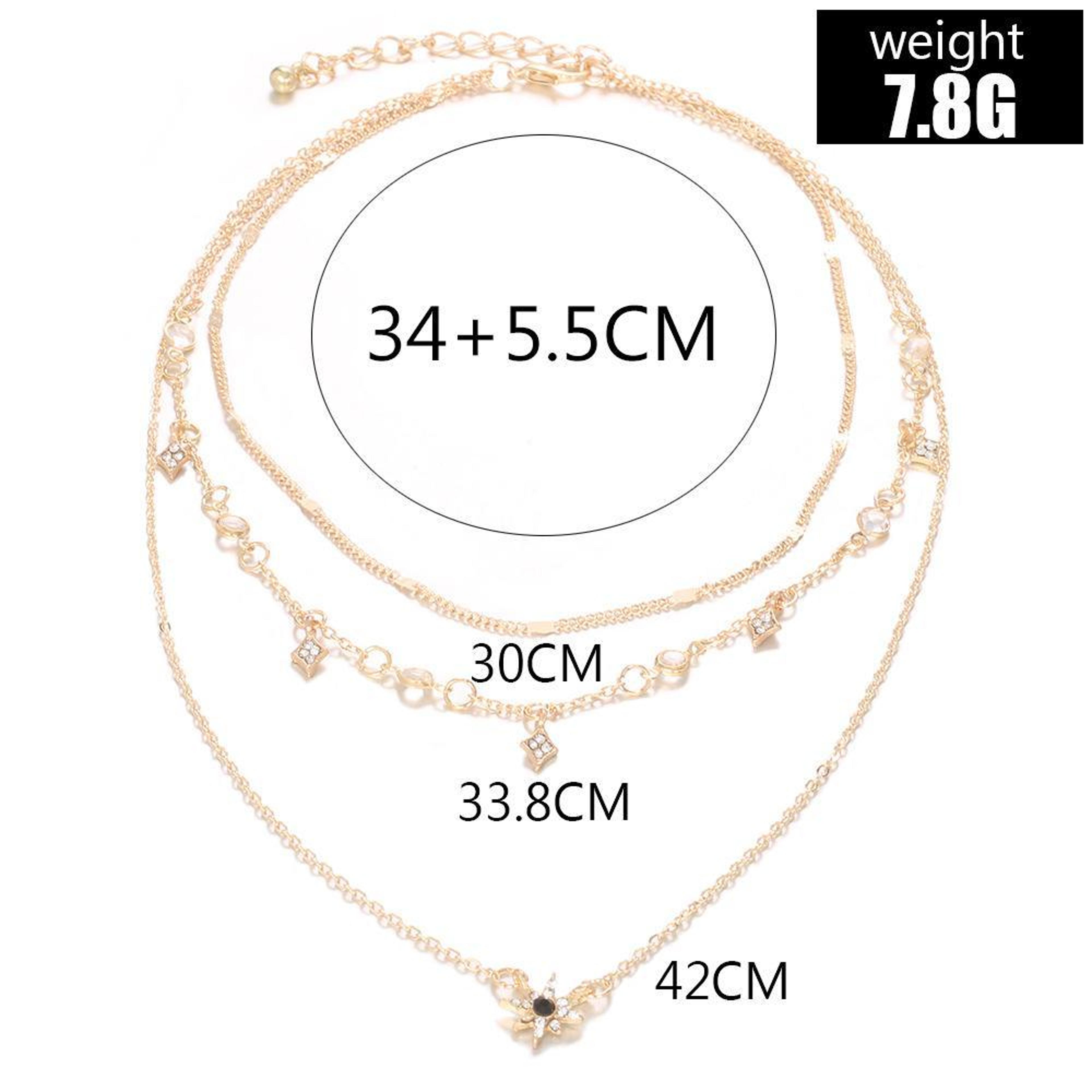 Celestial Layered Star Pendant Necklace For Women Adjustable Multi Layer Chain Jewelry 4