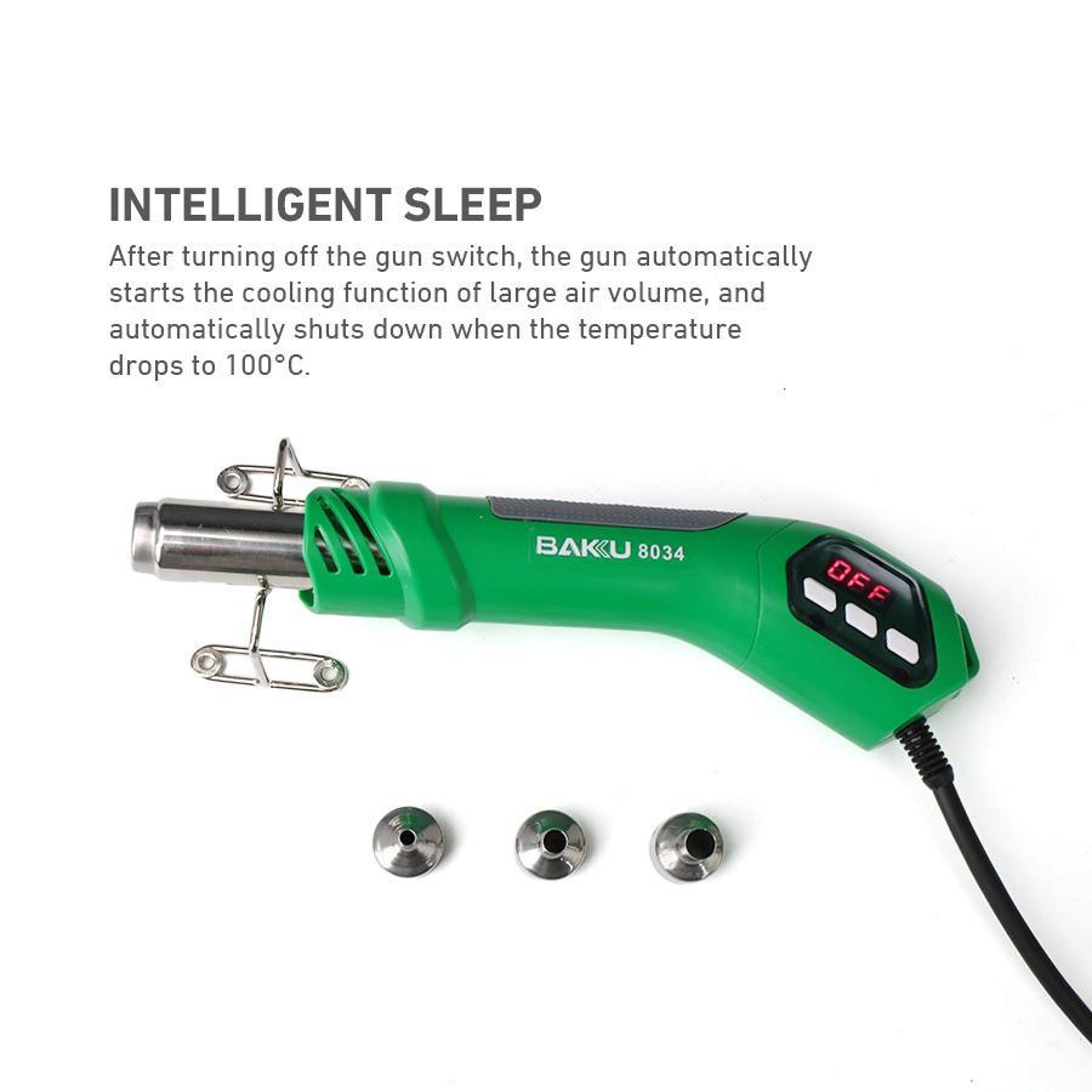 650W Hot Air Gun With Digital Temperature Control  3 Precision Nozzles 1