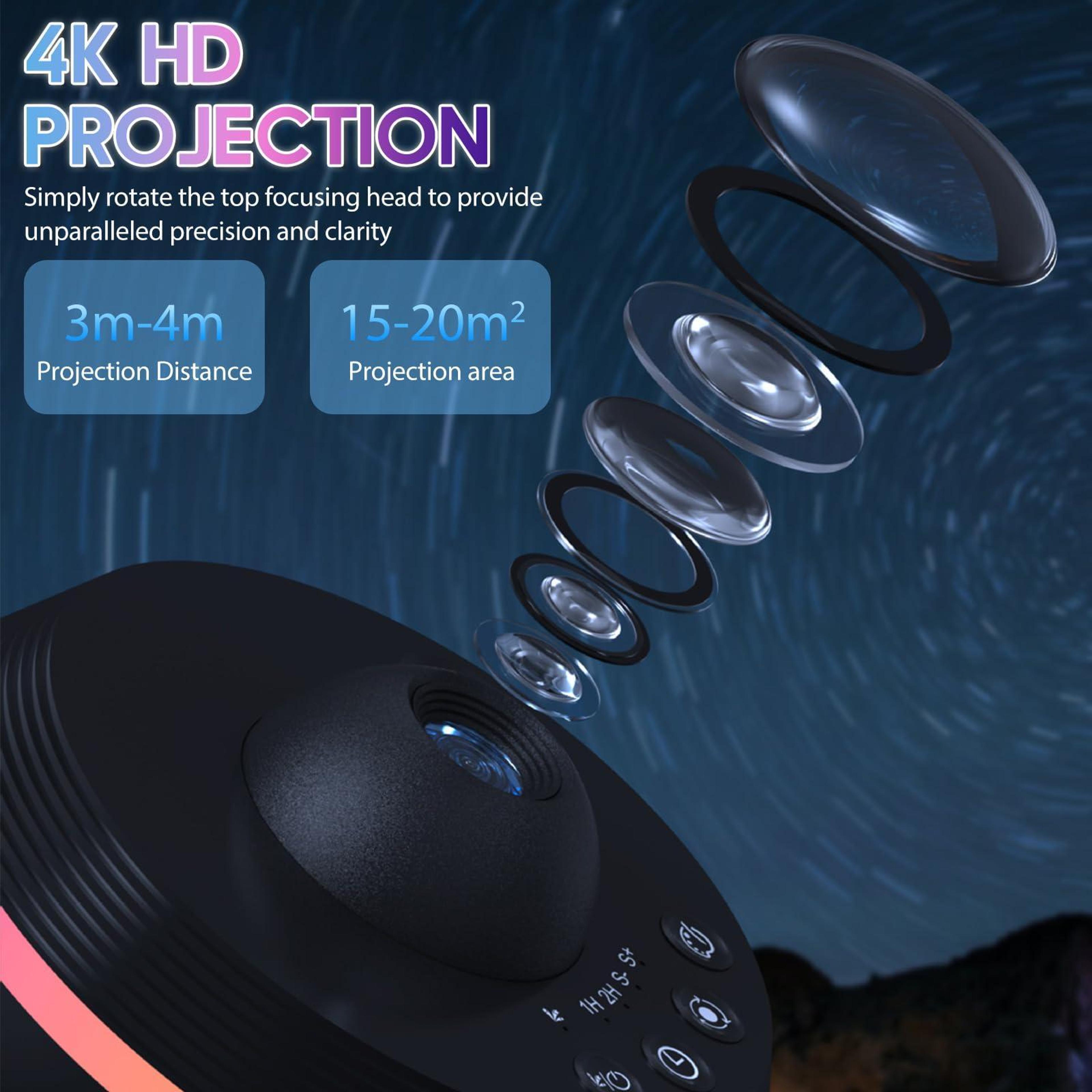 4K Galaxy Projector Starry Sky Night Light With Meteor Shower Effects  13 HD Space Films 5